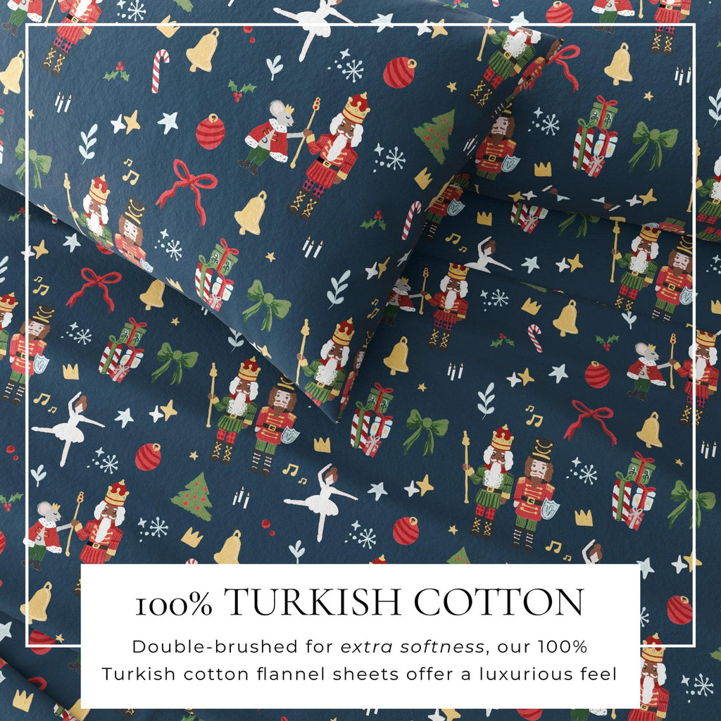 greatbayhome Sheets 4-Piece Turkish Cotton Christmas Flannel Sheet - Whittaker Collection 4-Piece Turkish Cotton Christmas Flannel Sheet | Whittaker Collection by Great Bay Home