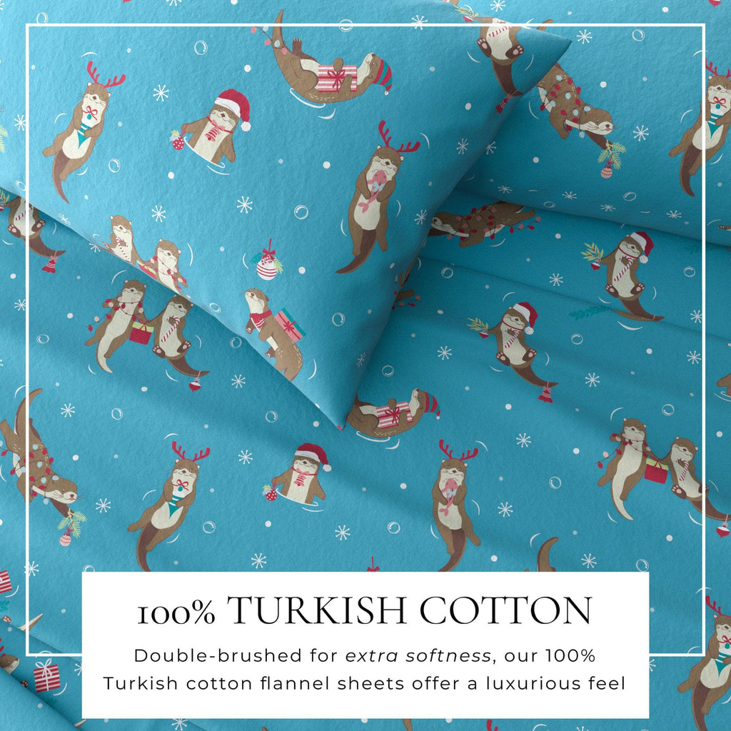 greatbayhome Sheets 4-Piece Turkish Cotton Christmas Flannel Sheet - Whittaker Collection 4-Piece Turkish Cotton Christmas Flannel Sheet | Whittaker Collection by Great Bay Home