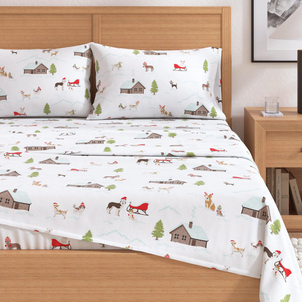 greatbayhome Sheets 4-Piece Turkish Cotton Christmas Flannel Sheet - Whittaker Collection 4-Piece Turkish Cotton Christmas Flannel Sheet | Whittaker Collection by Great Bay Home