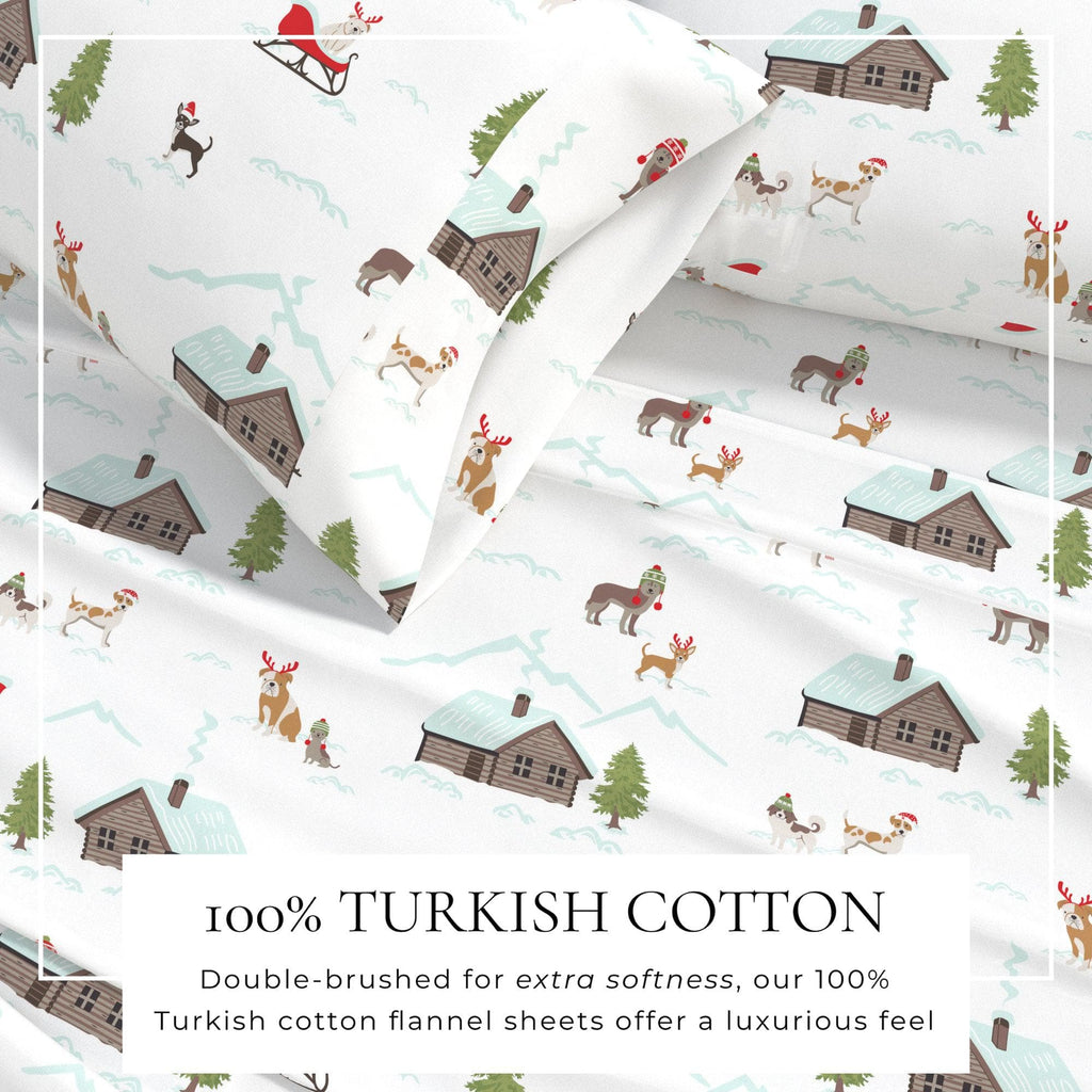 greatbayhome Sheets 4-Piece Turkish Cotton Christmas Flannel Sheet - Whittaker Collection 4-Piece Turkish Cotton Christmas Flannel Sheet | Whittaker Collection by Great Bay Home