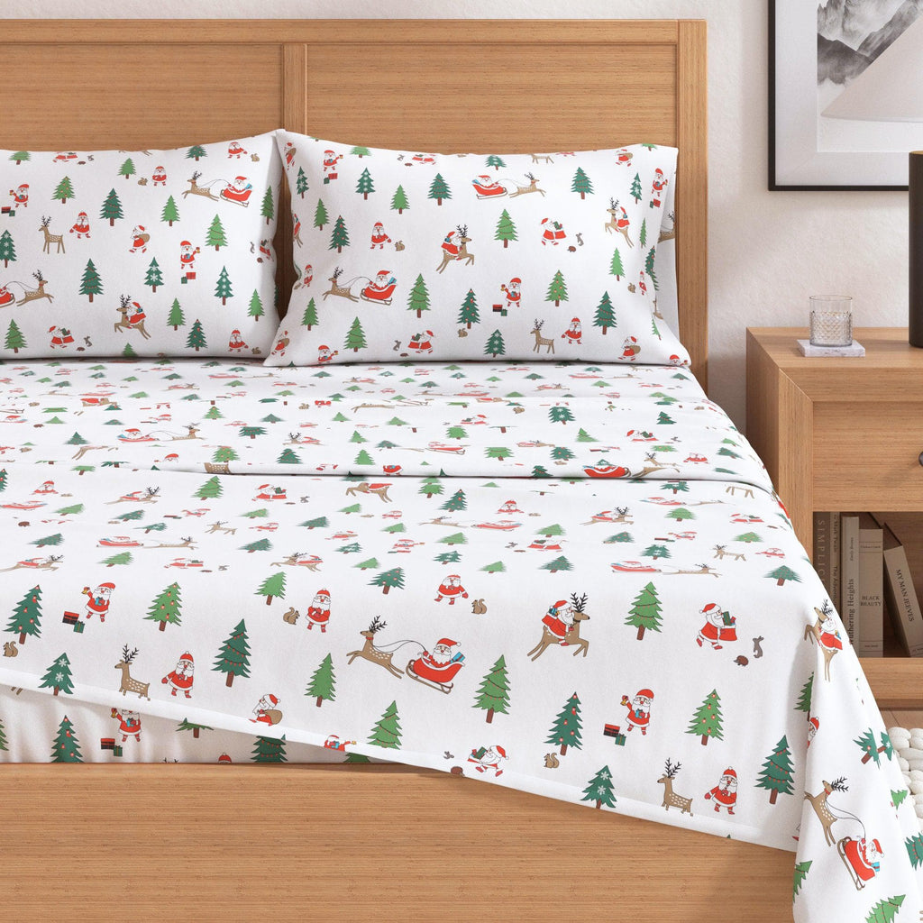 greatbayhome Sheets 4-Piece Turkish Cotton Christmas Flannel Sheet - Whittaker Collection 4-Piece Turkish Cotton Christmas Flannel Sheet | Whittaker Collection by Great Bay Home