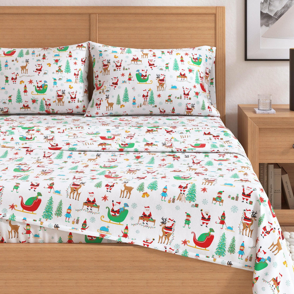 greatbayhome Sheets 4-Piece Turkish Cotton Christmas Flannel Sheet - Whittaker Collection 4-Piece Turkish Cotton Christmas Flannel Sheet | Whittaker Collection by Great Bay Home