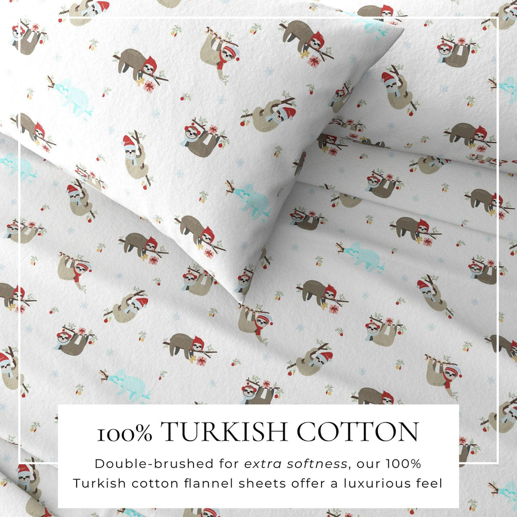 greatbayhome Sheets 4-Piece Turkish Cotton Christmas Flannel Sheet - Whittaker Collection 4-Piece Turkish Cotton Christmas Flannel Sheet | Whittaker Collection by Great Bay Home