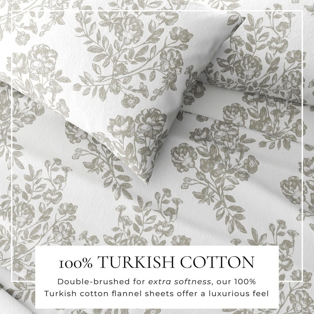 greatbayhome Sheets Turkish Cotton Flannel Sheet - Belle Collection 100% Turkish Cotton Flannel Sheet Set | Belle Collection By Great Bay Home