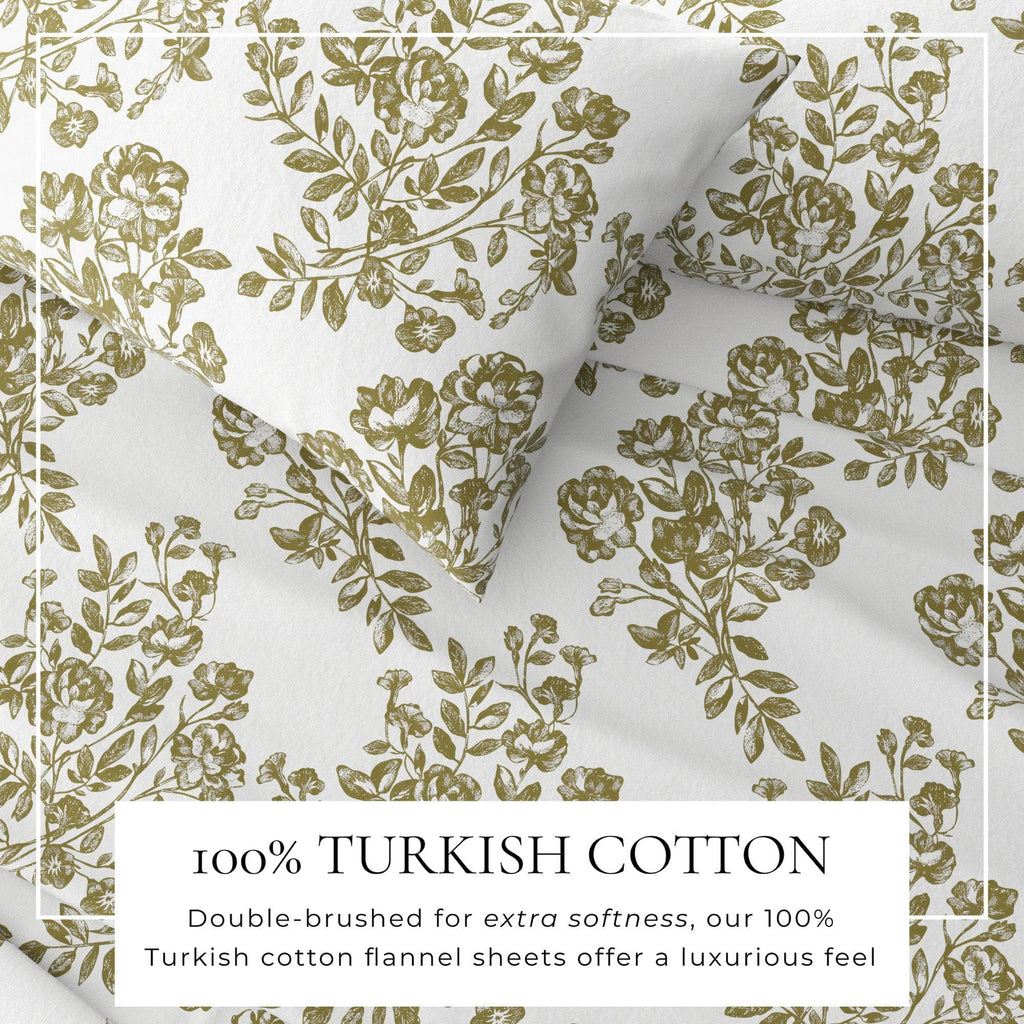 greatbayhome Sheets Turkish Cotton Flannel Sheet - Belle Collection 100% Turkish Cotton Flannel Sheet Set | Belle Collection By Great Bay Home