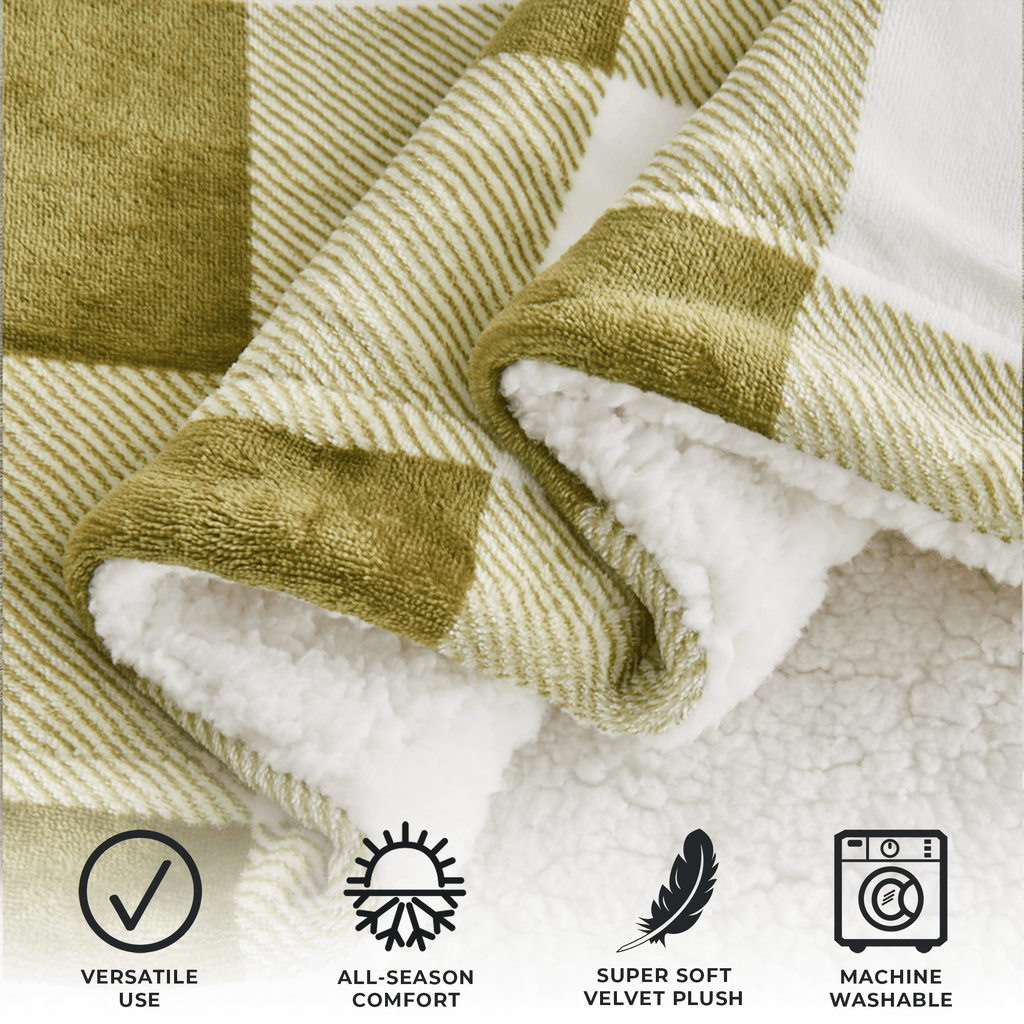greatbayhome Velvet Plush Sherpa Luxury Bed Blanket - Kinsley Collection