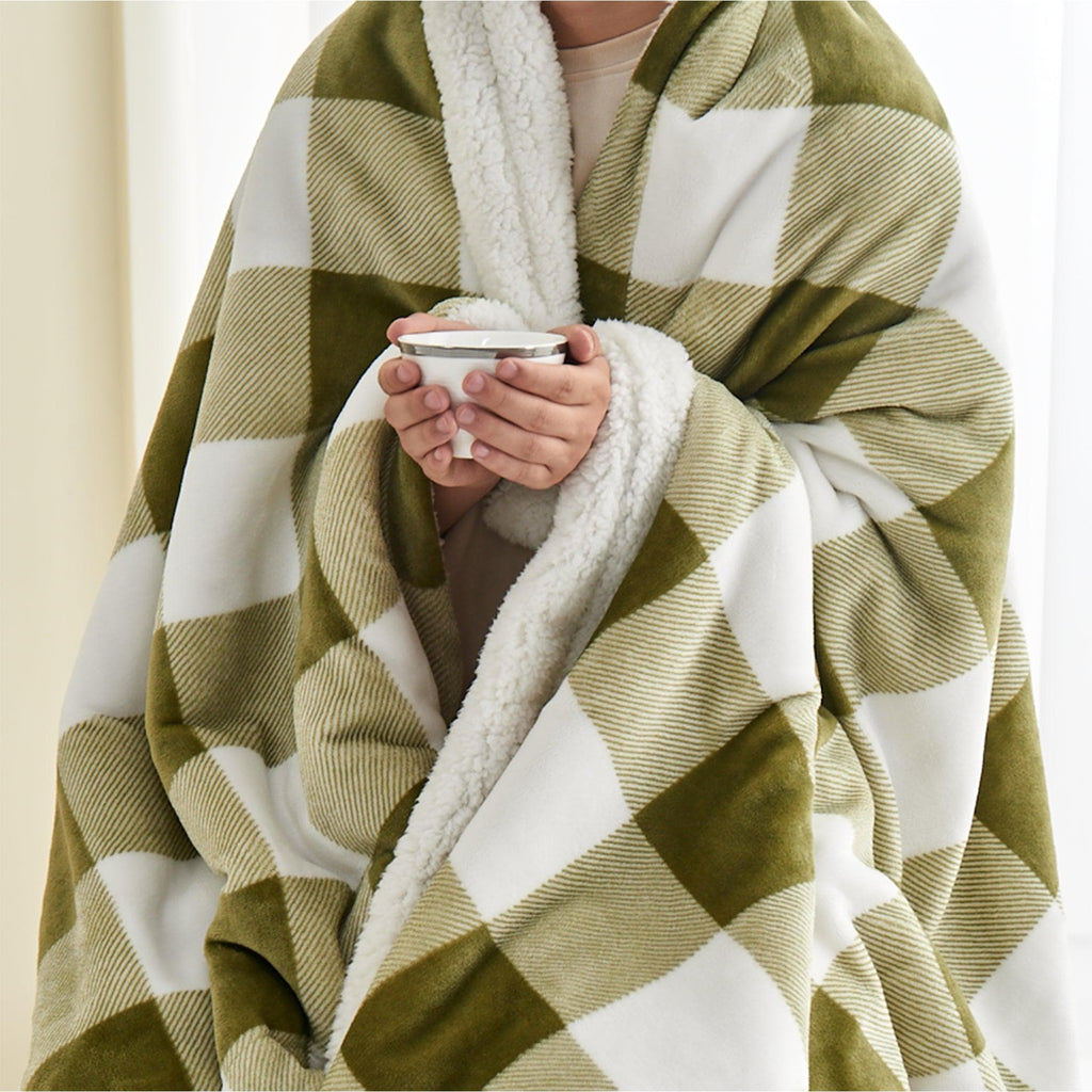 greatbayhome Velvet Plush Sherpa Luxury Bed Blanket - Kinsley Collection
