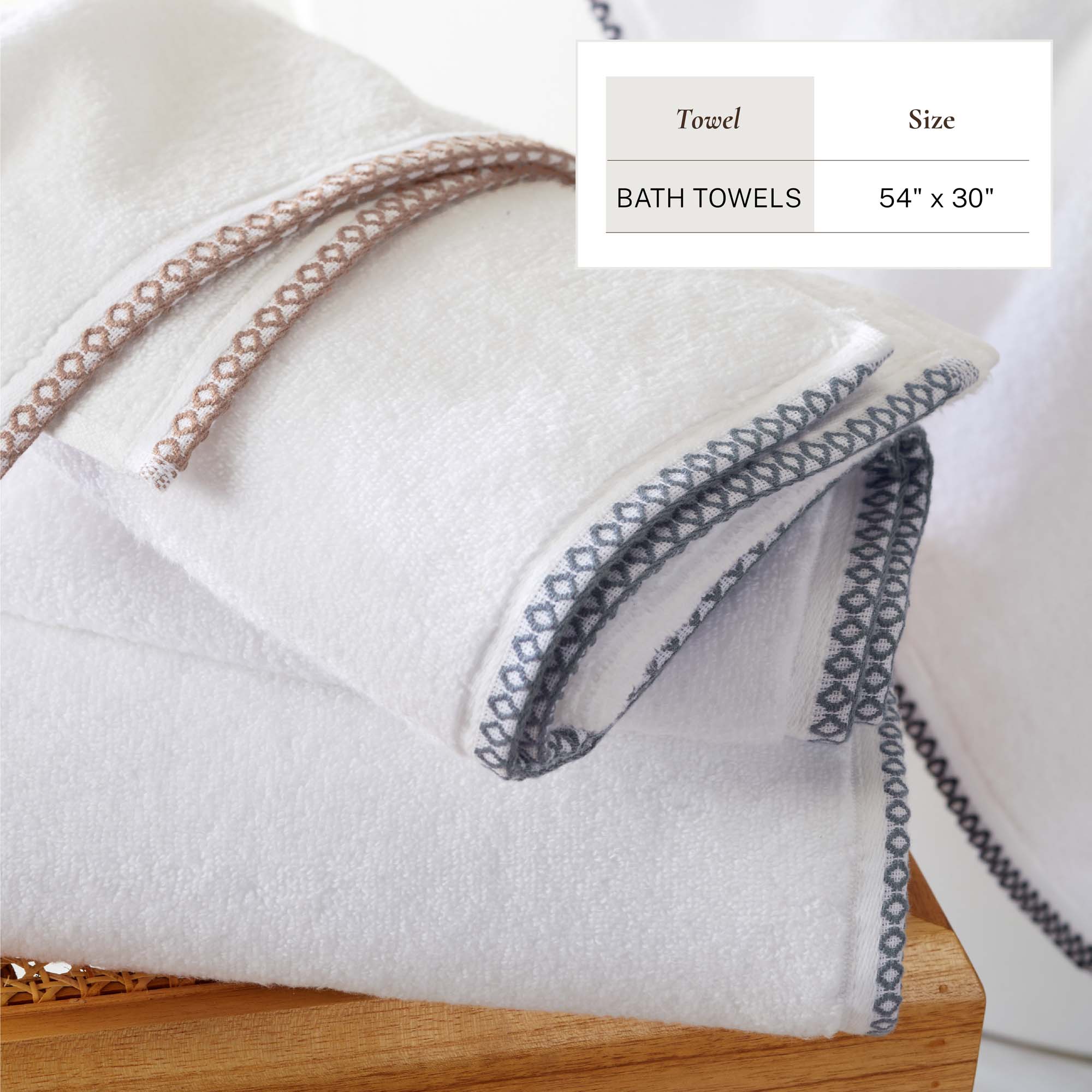 Cotton Border-Stitched 6-Piece Towel Set | Valery Collection by