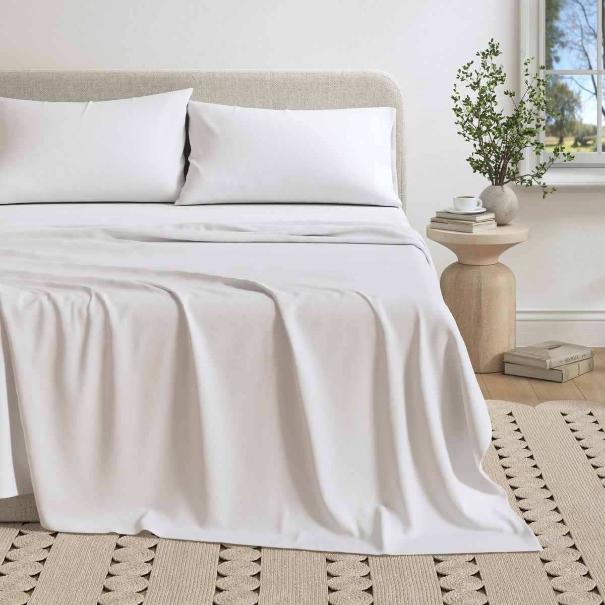 Cotton Heathered Melange Jersey Bed Sheet Set | Carmen Collection by Great Bay Home