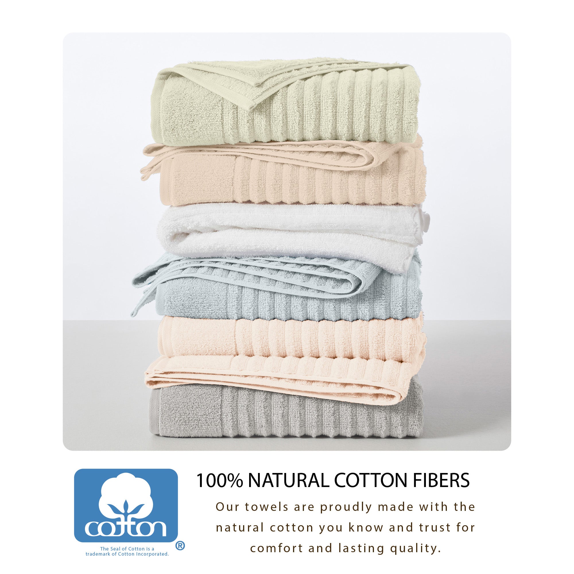 Luxury Combed Cotton Ribbed Bath Towel Set | Karina Collection by