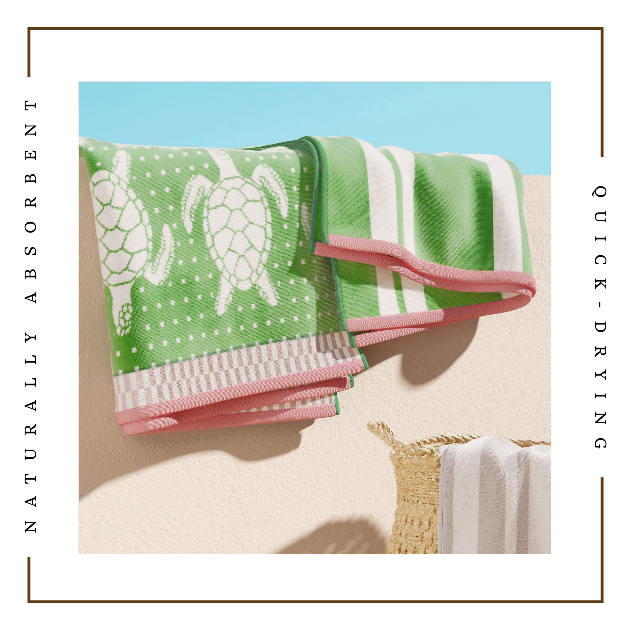 Dohler Bahia Collection Flamingos & Lake Beach Towel | 100% Cotton Brazilian Velour – 30" X 60"