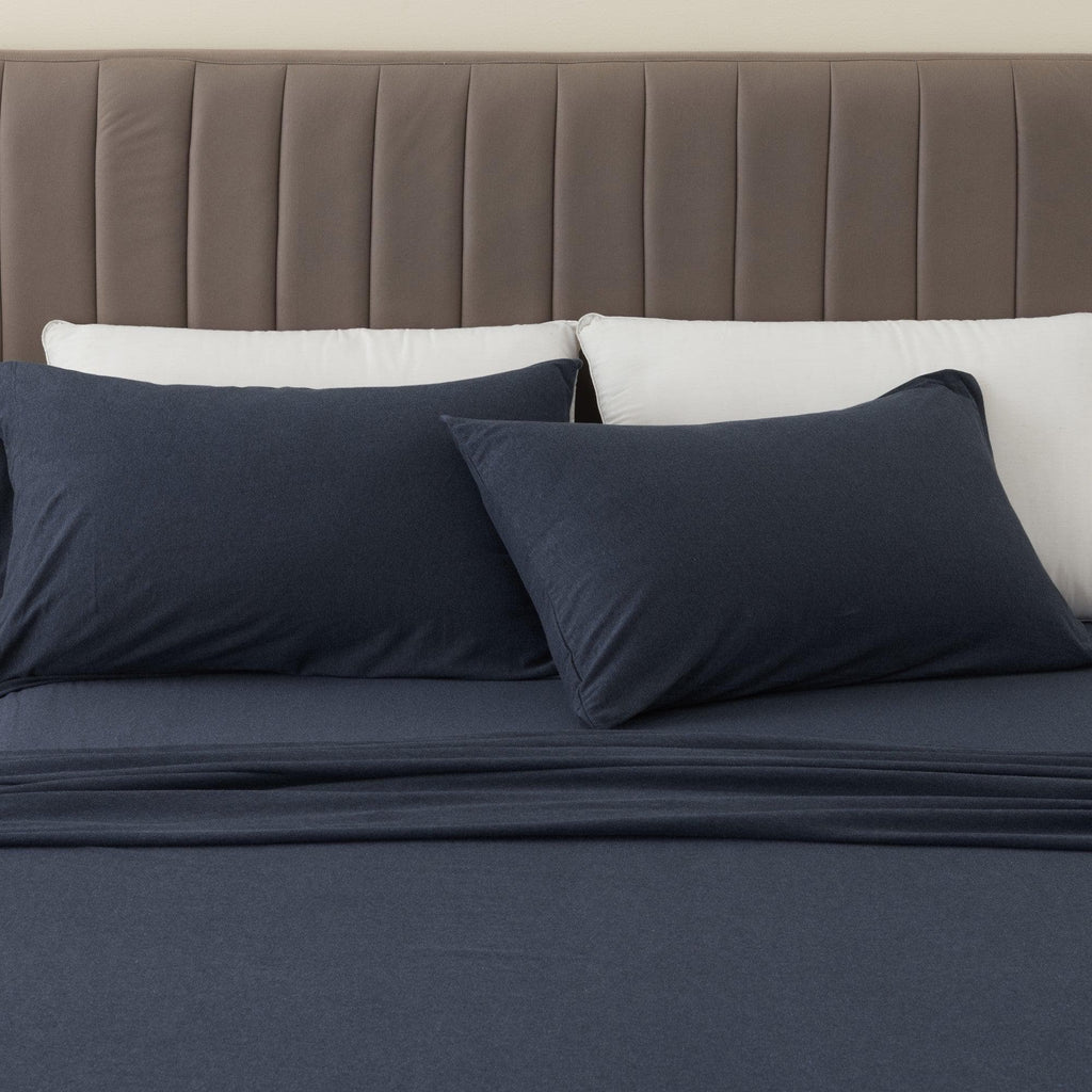 Great Bay Home Sheets Full / Navy Cotton Jersey Bed Sheet Set | Carmen Collection by Great Bay Home Cotton Jersey Bed Sheet Set | Carmen Collection by Great Bay Home