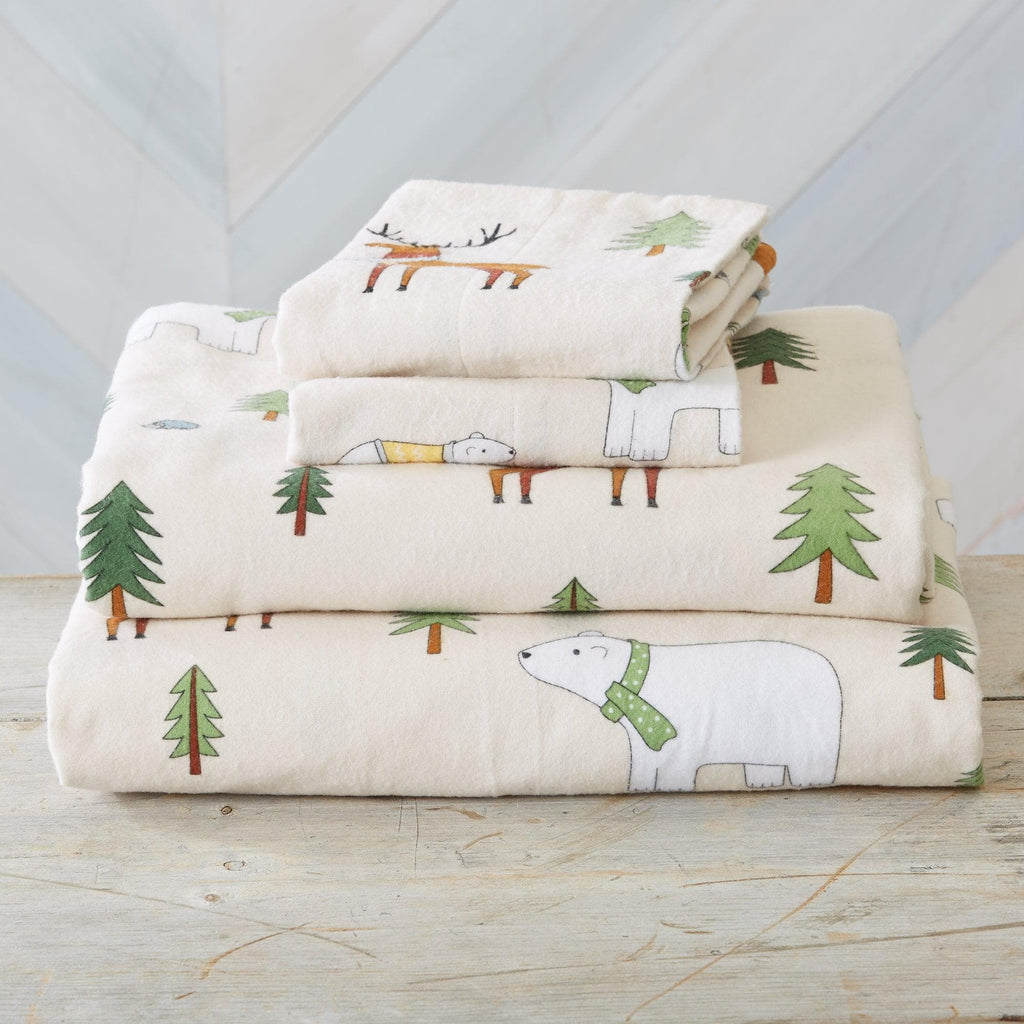 Great Bay Home Sheets Twin / Wildlife 4-Piece Turkish Cotton Flannel Sheet - Stratton Collection 100% Cotton Flannel Sheet Set | Stratton Collection By Great Bay Home