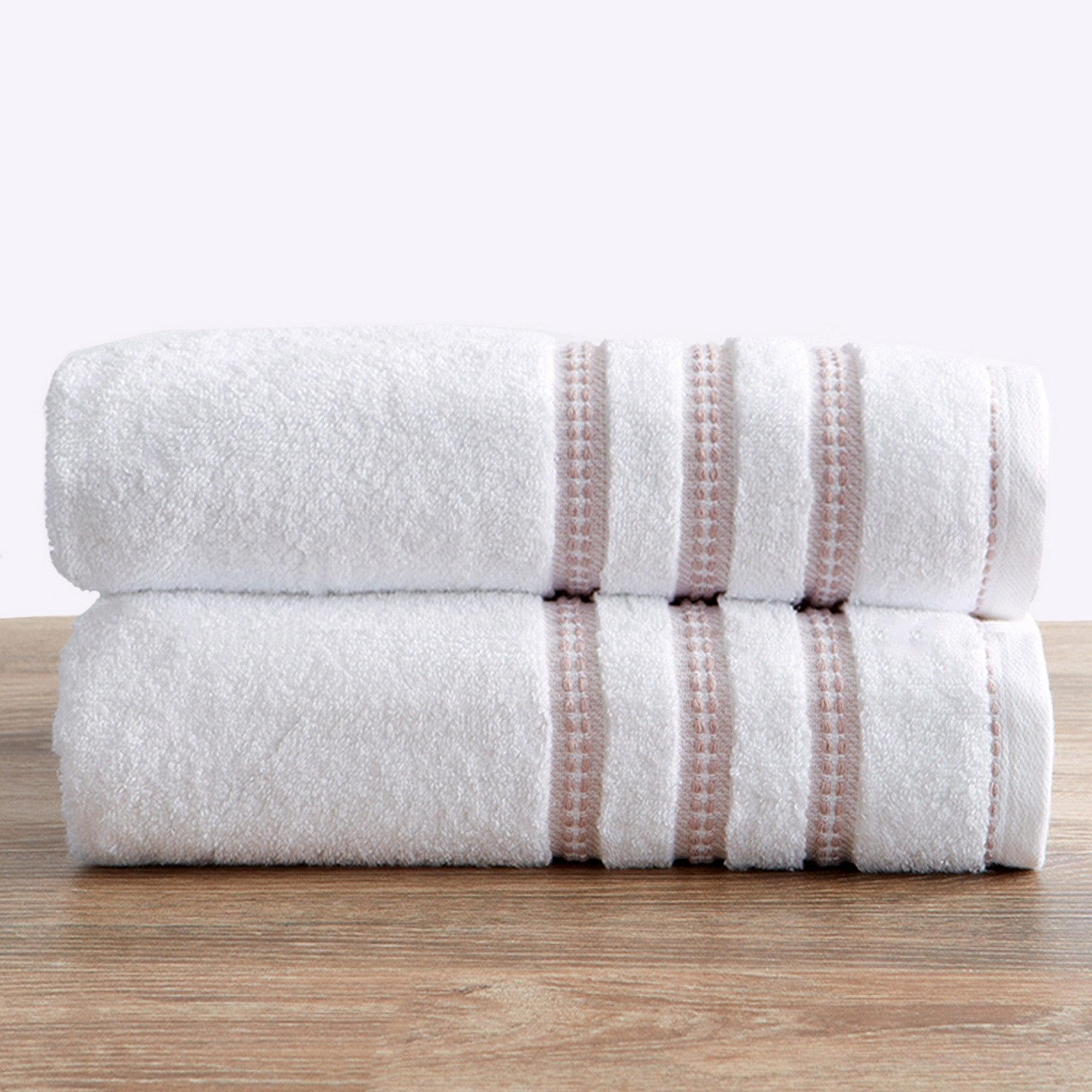 1pc Floral Embroidered Thick Bath Towel, Modern Style Rectangle Shape Solid  Color Soft Absorbent Towel For Business, Home, Sports, Bathing And Couples