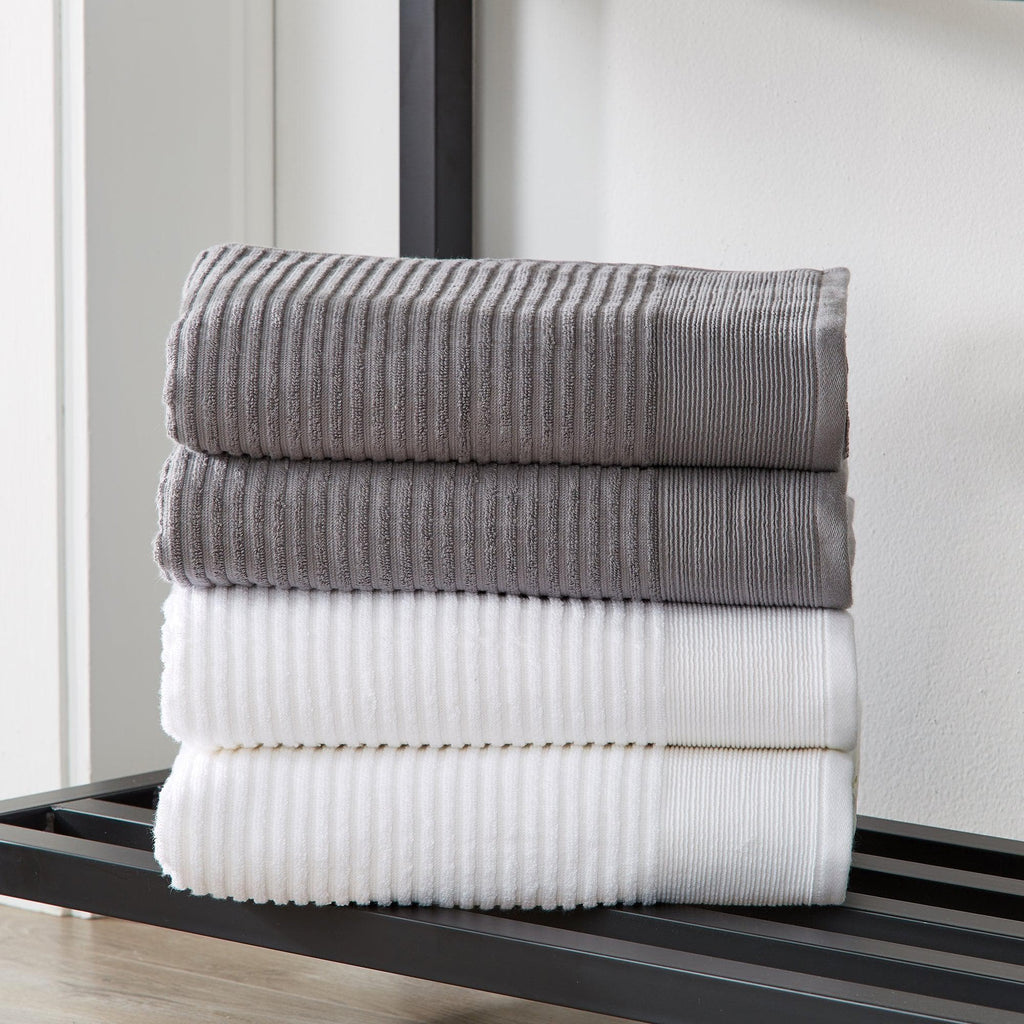 Great Bay Home 2 Pack Ribbed Bath Towels - Rori Collection 100% Cotton Ribbed Bath Towel | Rori Collection by Great Bay Home