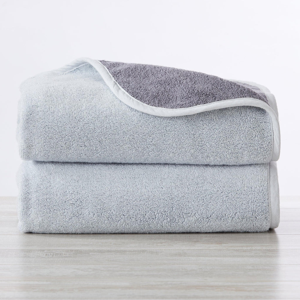 Great Bay Home Bath Towel (2-Pack) / Grey / Charcoal 2 Pack Two-Toned Bath Towel - Vanessa Collection 100% Cotton Two-Toned Bath Towel | Vanessa Collection by Great Bay Home
