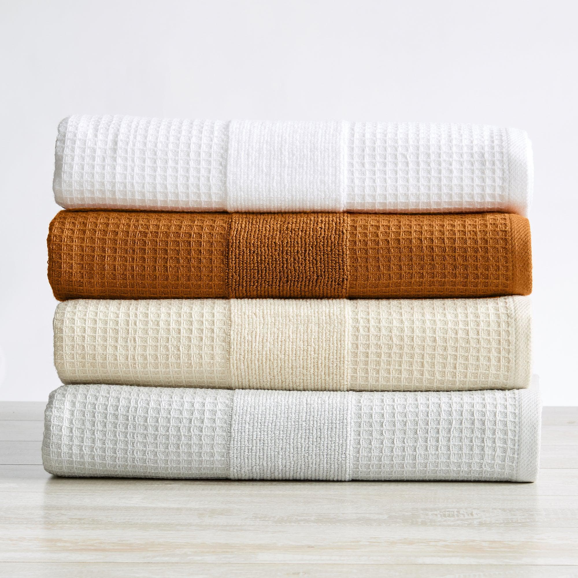 Waffle Bath Towels-28x55- Save 5% with Pack of 8 - Island