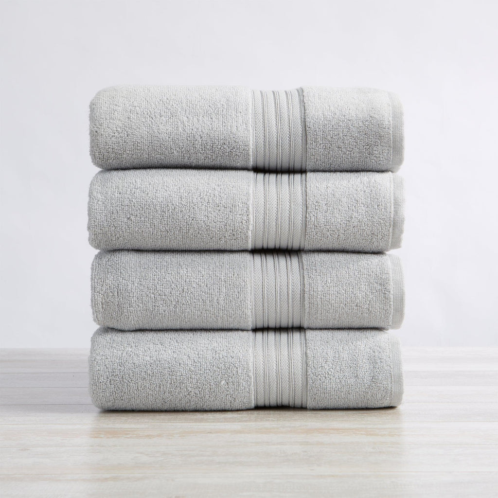 Great Bay Home Bath Towel (4-Pack) / Light Grey 4 Pack Cotton Bath Towels - Cooper Collection Soft 100% Cotton Quick Dry Bath Towels | Cooper Collection by Great Bay Home
