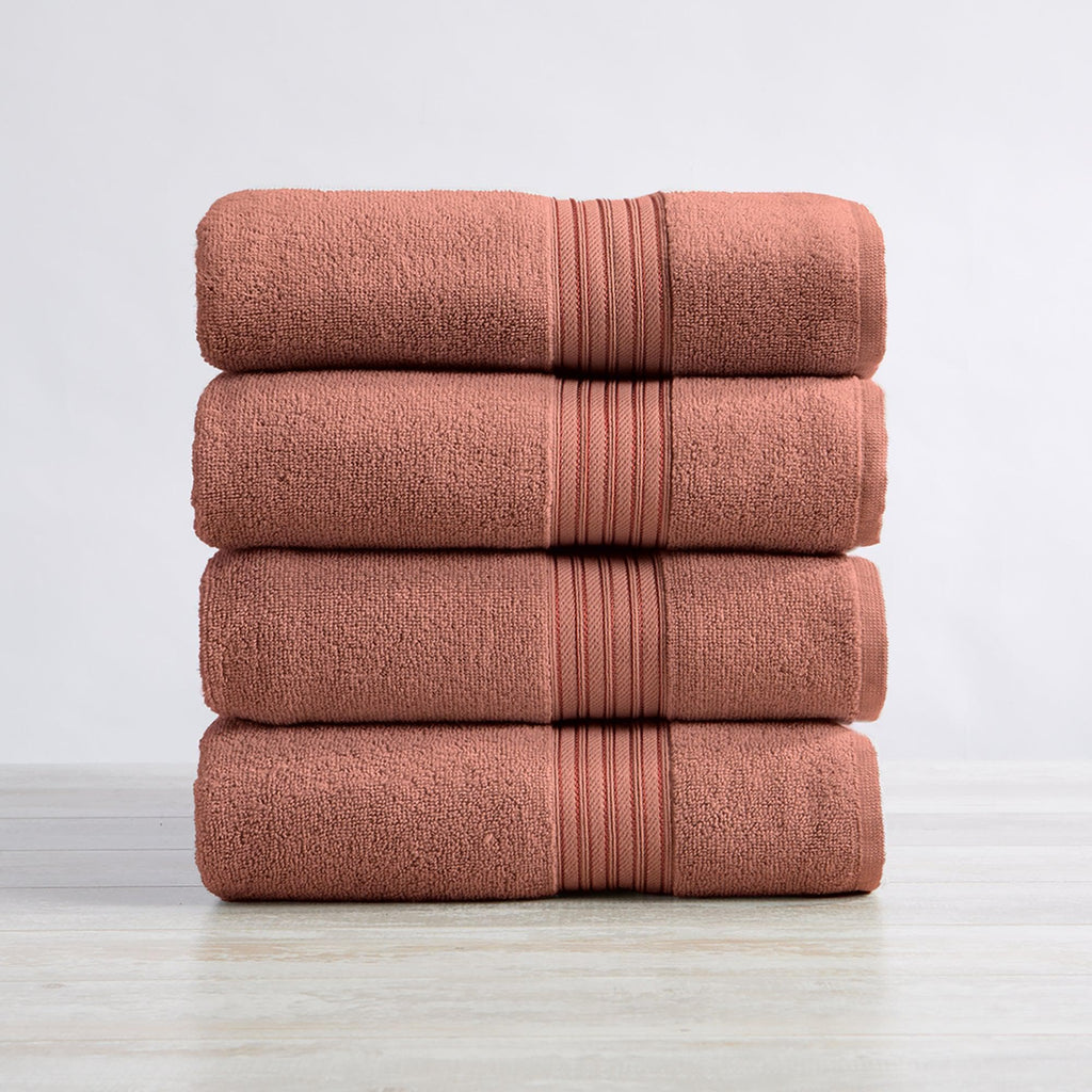 Great Bay Home Bath Towel (4-Pack) / Desert Rose 4 Pack Cotton Bath Towels - Cooper Collection Soft 100% Cotton Quick Dry Bath Towels | Cooper Collection by Great Bay Home