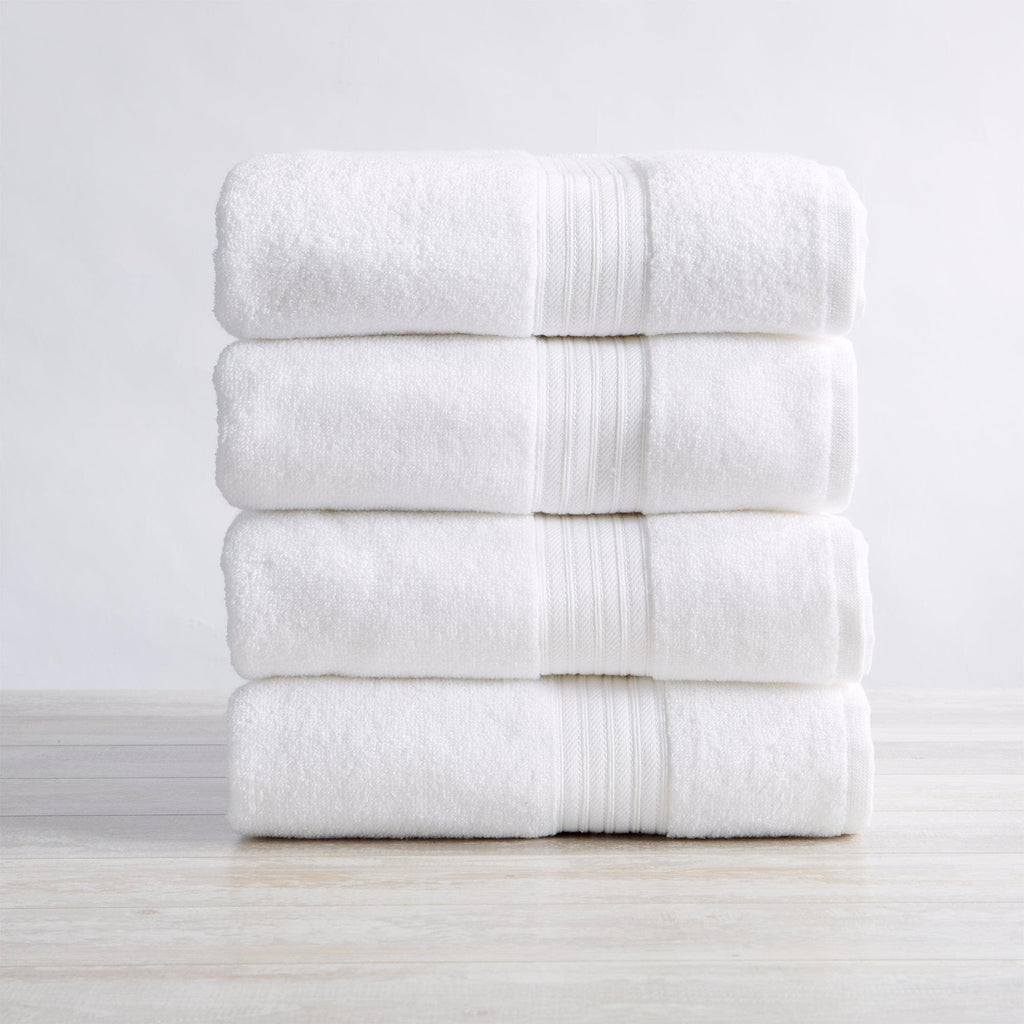 Great Bay Home Bath Towel (4-Pack) / White 4 Pack Cotton Bath Towels - Cooper Collection Soft 100% Cotton Quick Dry Bath Towels | Cooper Collection by Great Bay Home
