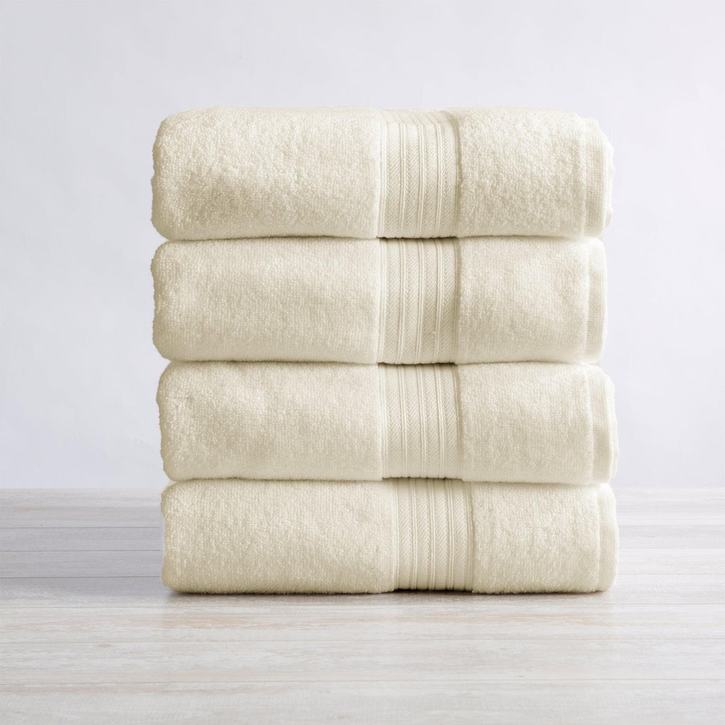 Great Bay Home Bath Towel (4-Pack) / Ivory 4 Pack Cotton Bath Towels - Cooper Collection Soft 100% Cotton Quick Dry Bath Towels | Cooper Collection by Great Bay Home