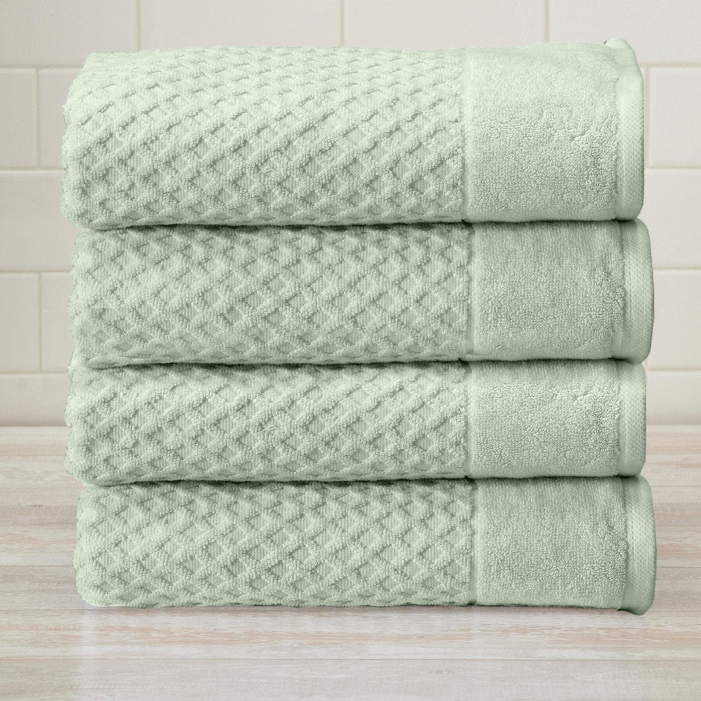 American Soft Linen 4 Pack Bath Towel Set, 100% Cotton, 27 inch by 54 inch  Bath Towels for Bathroom, Sage Green