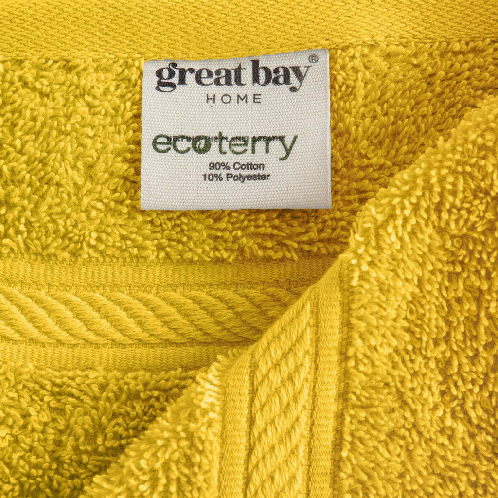 Great Bay Home 4-Pack Eco-Terry Bath Towels - PureSoft Collection Eco-Friendly Cotton Bath Towel | PureSoft Collection by Great Bay Home