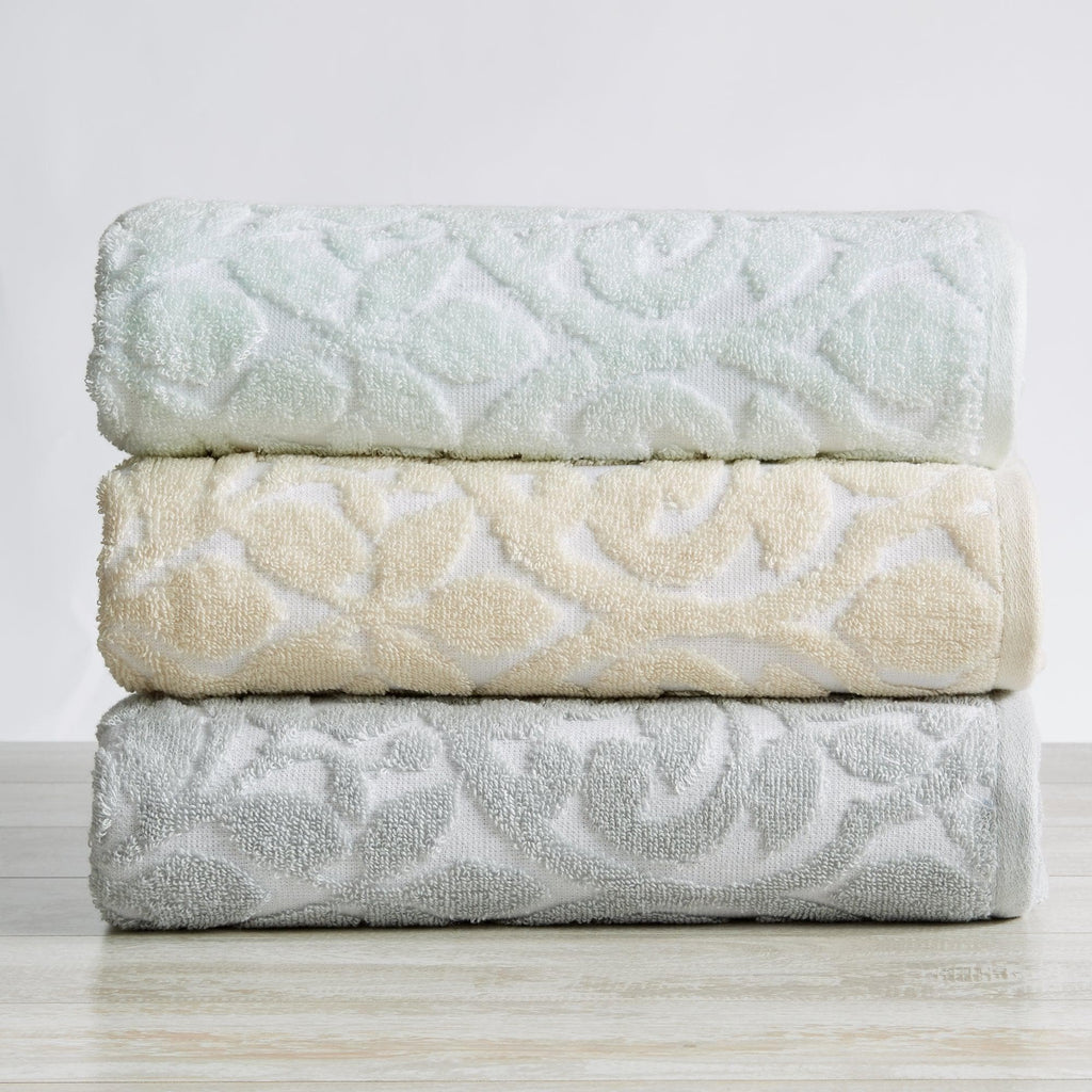 Great Bay Home 4 Pack Jacquard Hand Towels - Cassie Collection 100% Cotton Jacquard Bath Towels | Cassie Collection by Great Bay Home