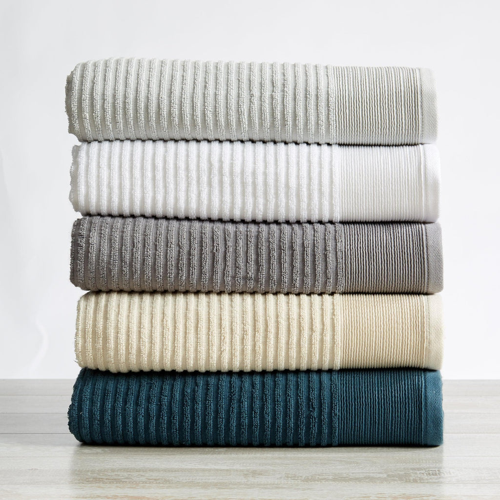 Great Bay Home 4 Pack Ribbed Hand Towels - Rori Collection 100% Cotton Ribbed Bath Towel | Rori Collection by Great Bay Home