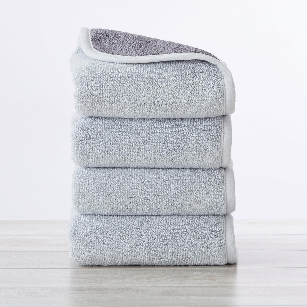 Great Bay Home Hand Towel (4-Pack) / Grey / Charcoal 4 Pack Two-Toned Hand Towel - Vanessa Collection 100% Cotton Two-Toned Bath Towel | Vanessa Collection by Great Bay Home