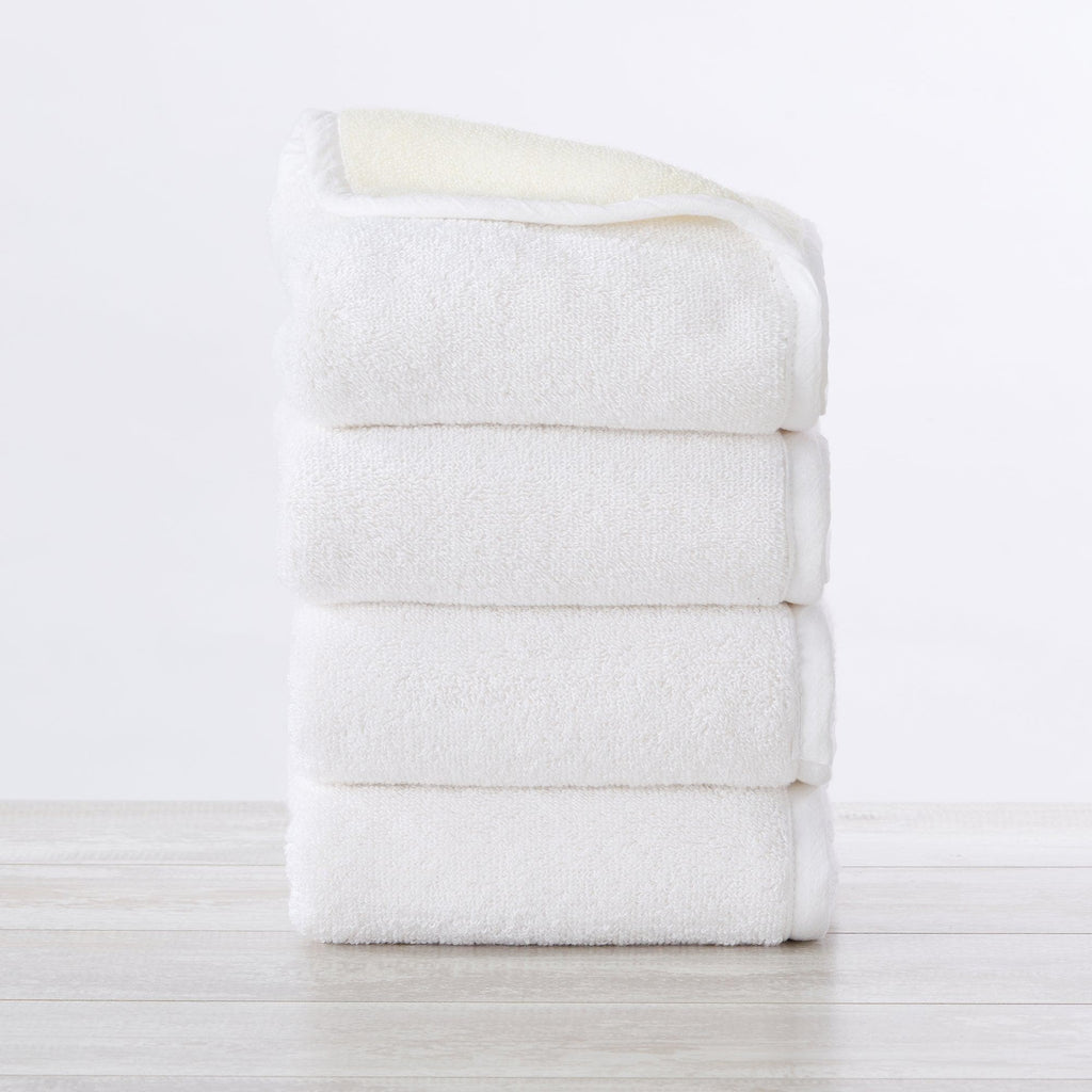 Great Bay Home Hand Towel (4-Pack) / White / Ivory 4 Pack Two-Toned Hand Towel - Vanessa Collection 100% Cotton Two-Toned Bath Towel | Vanessa Collection by Great Bay Home