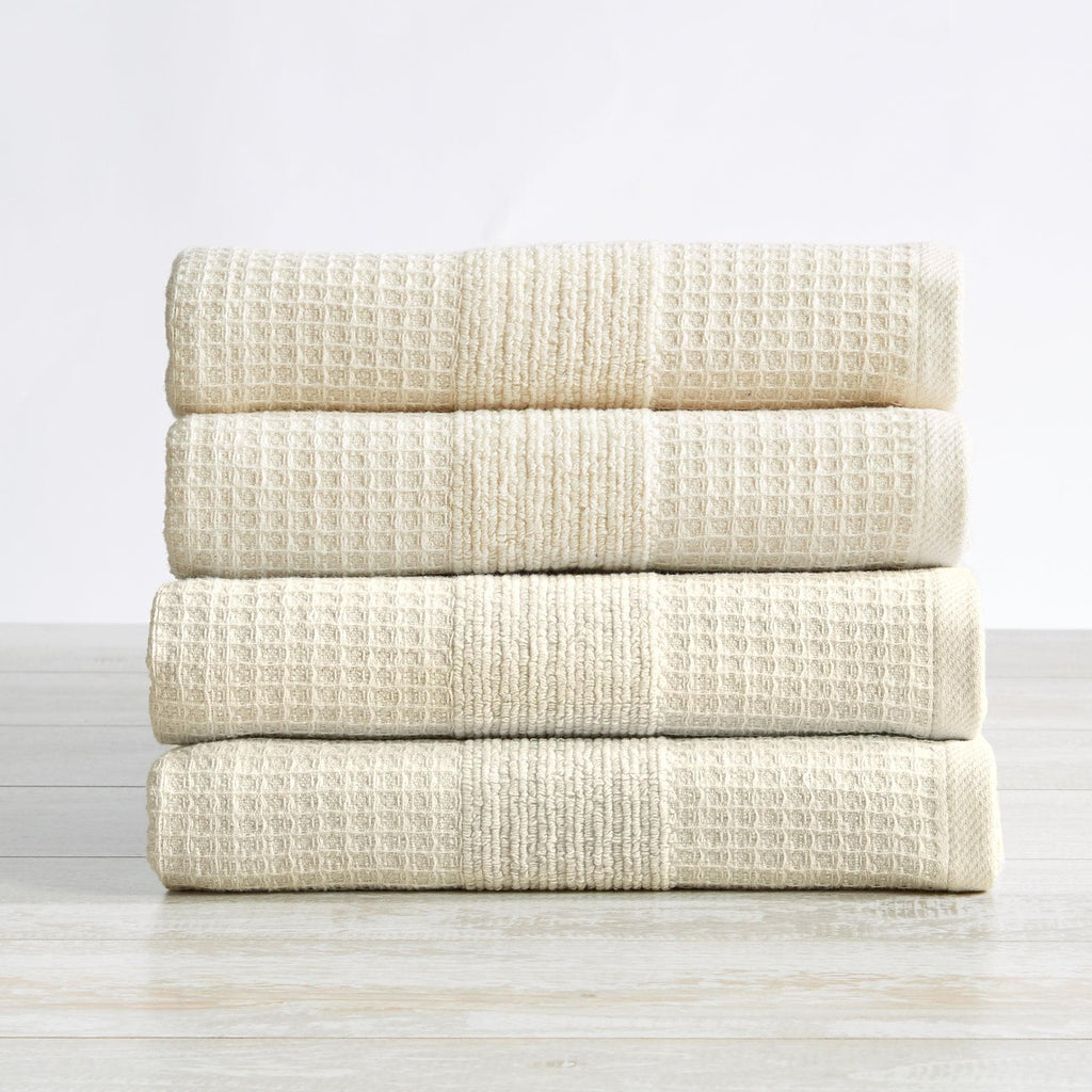 Great Bay Home Hand Towel (4-Pack) / Oatmeal 4 Pack Waffle Weave Hand Towels - Soleia Collection