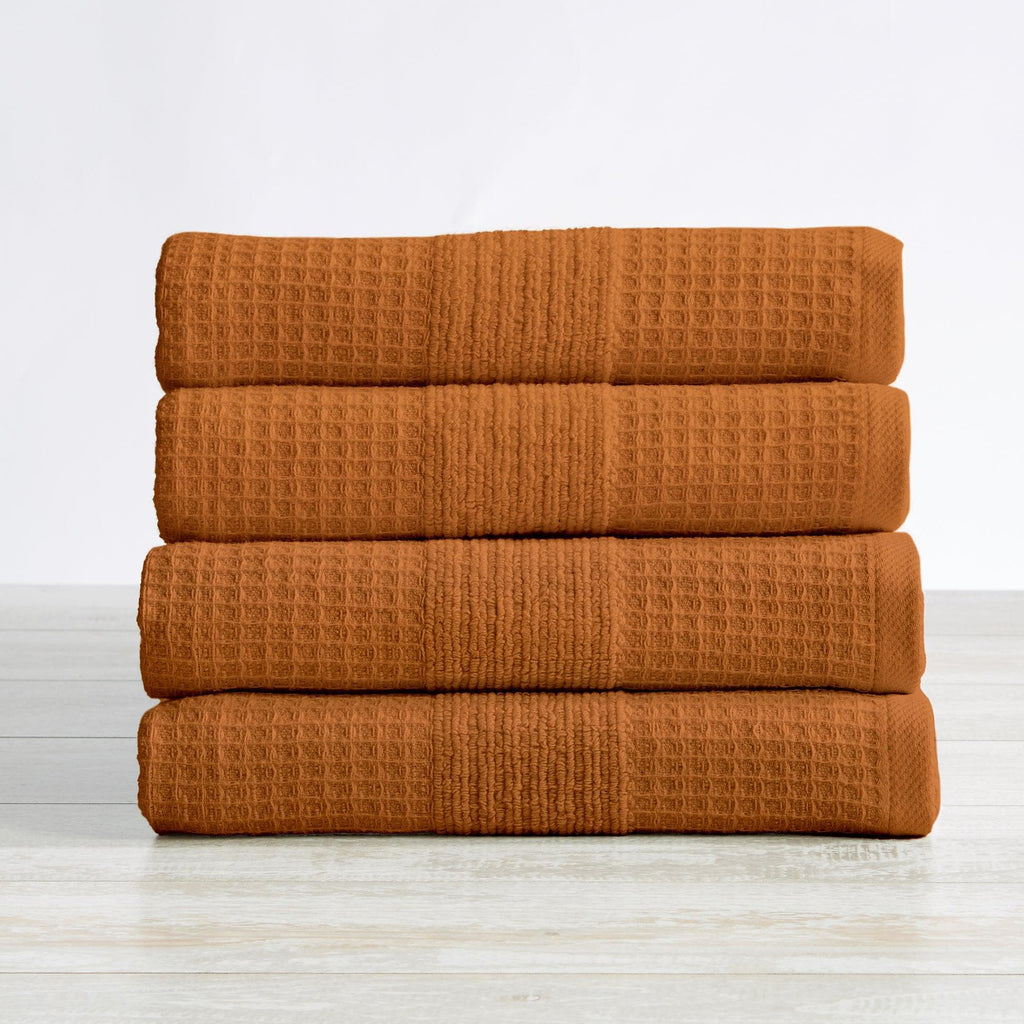 Great Bay Home Hand Towel (4-Pack) / Copper 4 Pack Waffle Weave Hand Towels - Soleia Collection