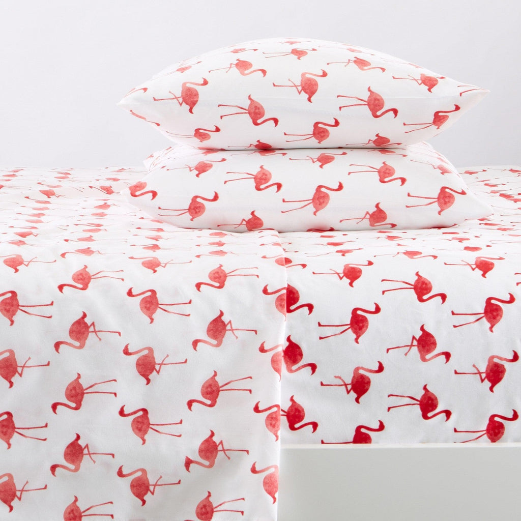 Great Bay Home 4-Piece Coastal Microfiber Sheet - Newport Collection Enhance your guestroom with a fun coastal-themed sheet set from our Newport Collection. These stitched, 100% microfiber bed sheets are super soft and made from lightweight fabric material that's perfect for all seasons. Enjoy fun prints that include swimming fish, flocking flamingos, cool coral, and more!