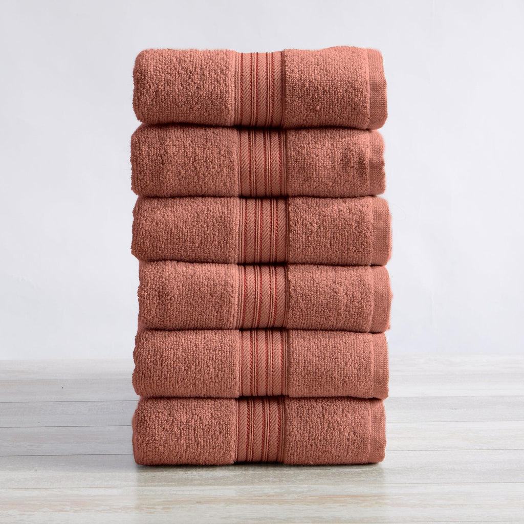 Great Bay Home Hand Towel (6-Pack) / Desert Rose 6 Pack Cotton Hand Towels - Cooper Collection Soft 100% Cotton Quick Dry Bath Towels | Cooper Collection by Great Bay Home
