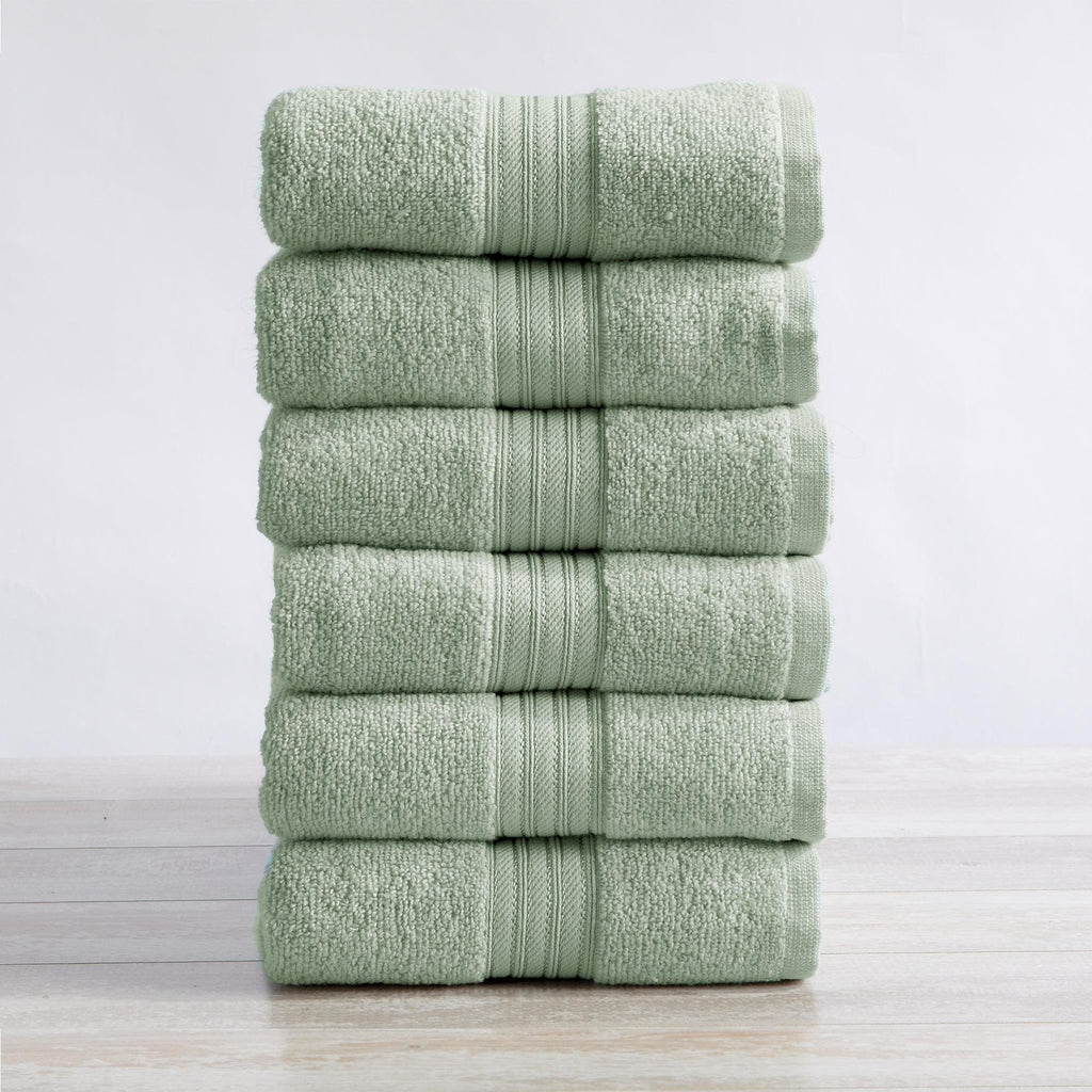 Great Bay Home Hand Towel (6-Pack) / Seagreen 6 Pack Cotton Hand Towels - Cooper Collection Soft 100% Cotton Quick Dry Bath Towels | Cooper Collection by Great Bay Home