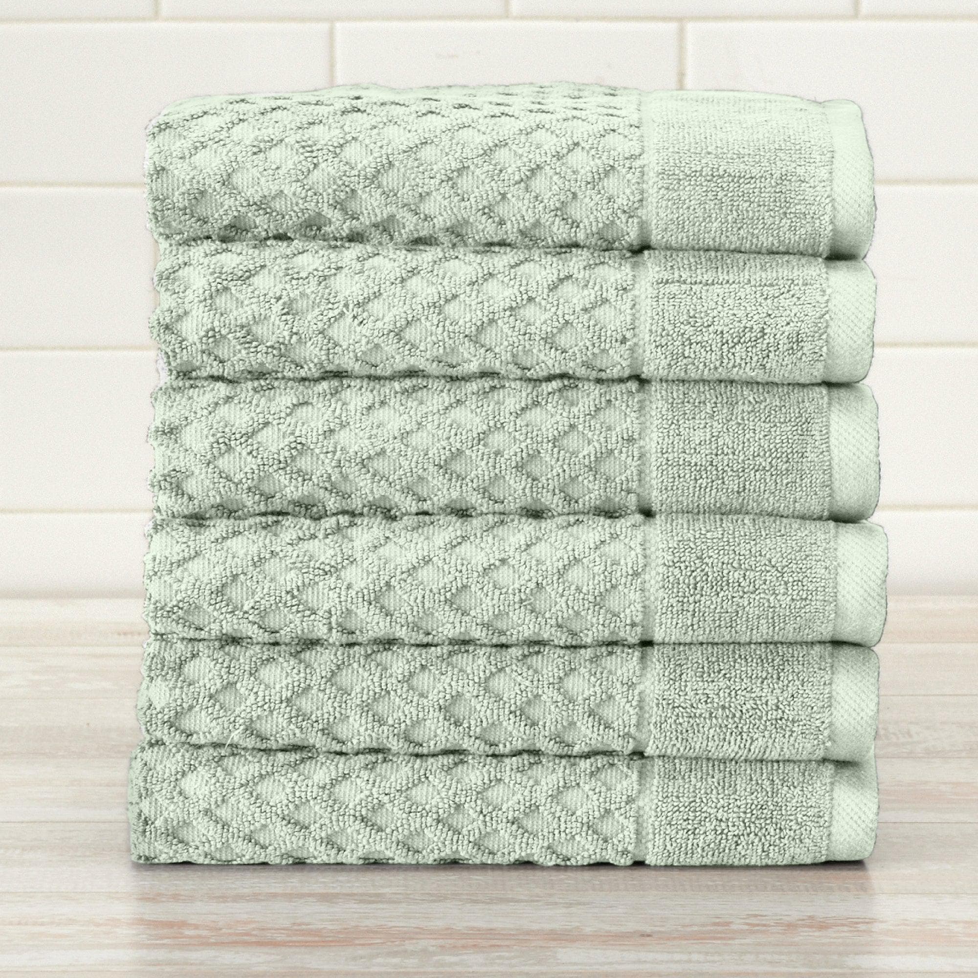 Great Bay Home Grayson Collection Cotton Textured Bath Towel Sets (6 Piece Set - Dark Grey)