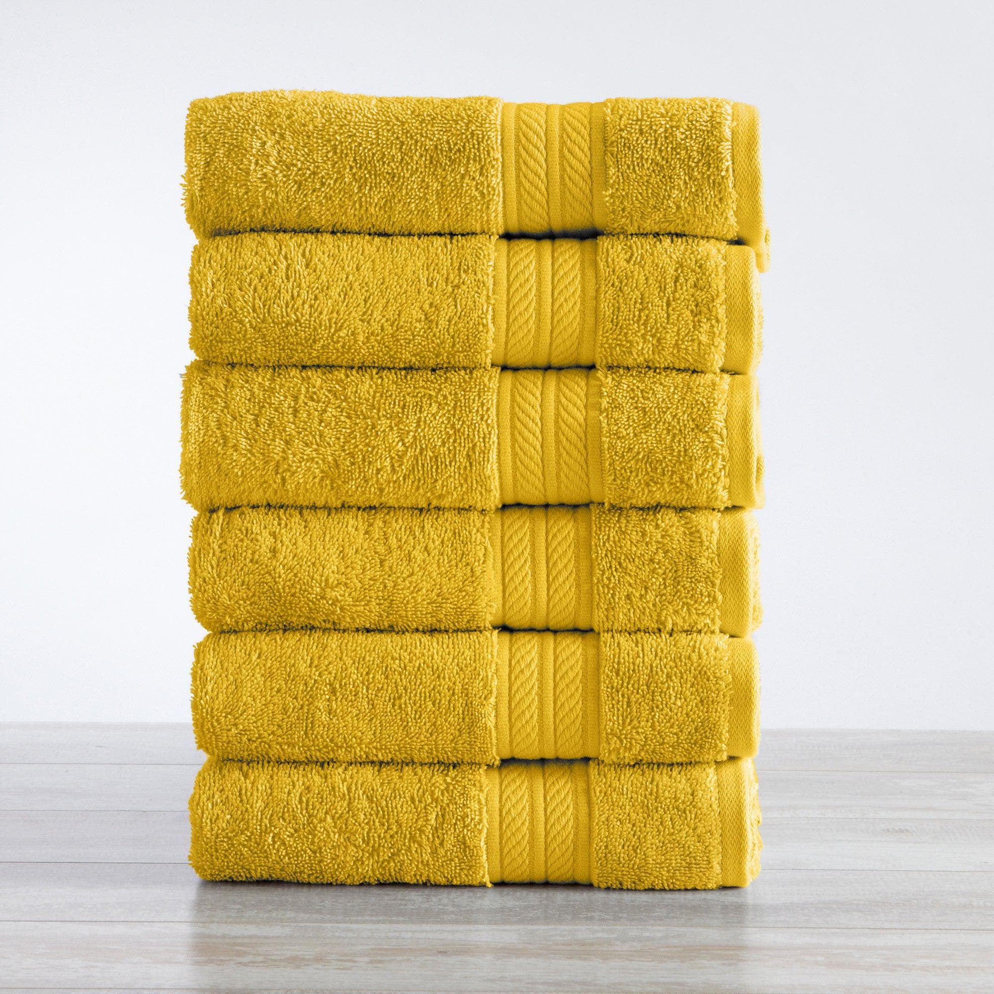 H&M Home - Cotton Terry Bath Towel - Yellow - Size: 28x55