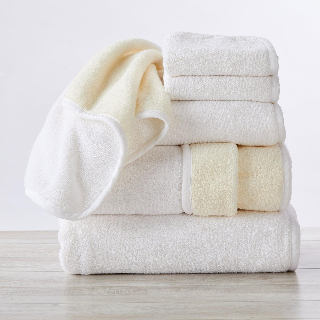 Great Bay Home 6 Piece Set / White / Ivory 6 Piece Two-Toned Bath Towel Set- Vanessa Collection 100% Cotton Two-Toned Bath Towel | Vanessa Collection by Great Bay Home