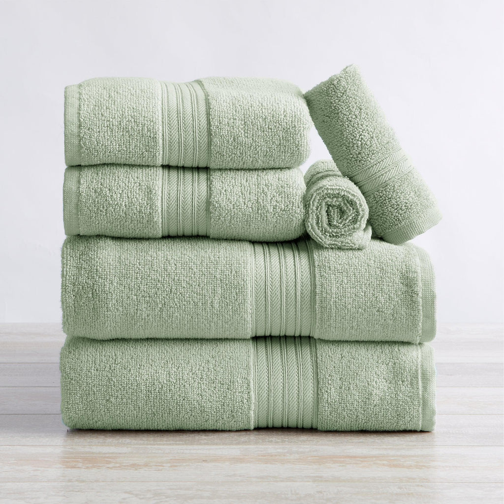 Great Bay Home Bath Towels 6 Piece Set / Seagreen 6-Piece Cotton Bath Towel Set - Cooper Collection Soft 100% Cotton Quick Dry Bath Towels | Cooper Collection by Great Bay Home