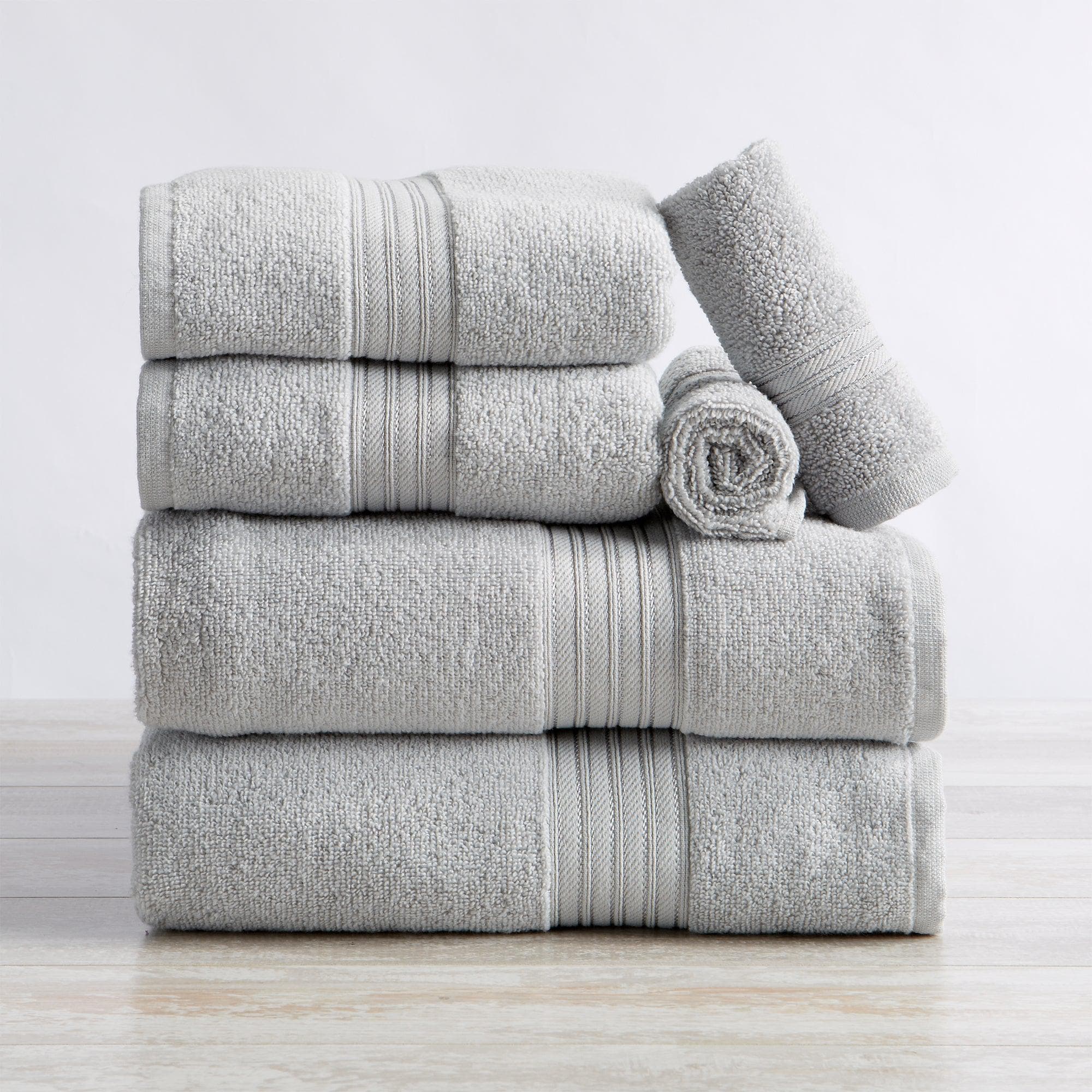 Timberlake Lavish Home 6-Piece Quick Dry Towel Set in Silver