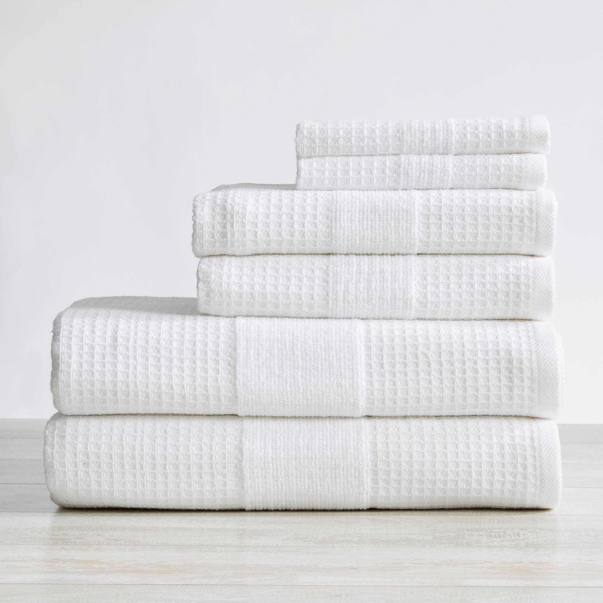 Waffle Bath Towels-28x55- Save 5% with Pack of 8 - Island