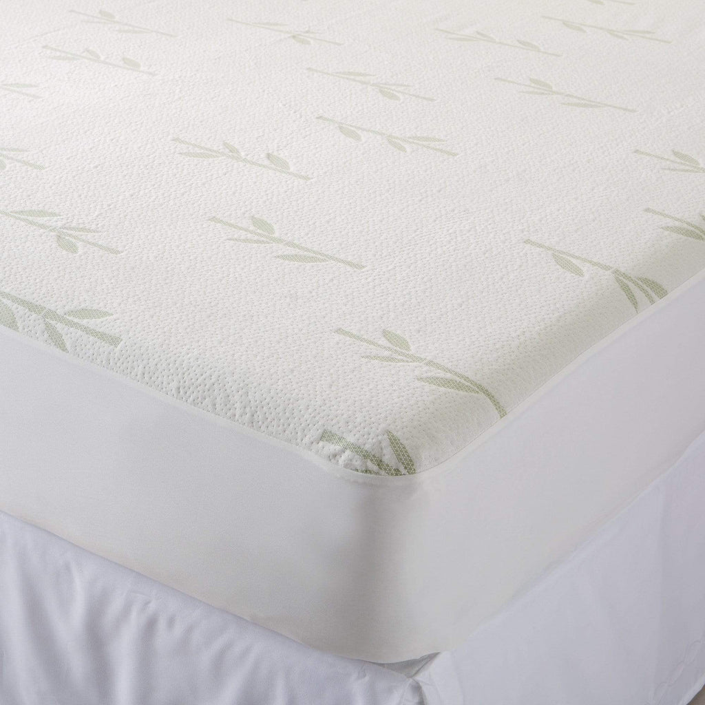 Great Bay Home Bedding Essentials King / Ivory Bamboo Hypoallergenic Mattress Protector - Aleena Collection Waterproof Hypoallergenic Bamboo Mattress Protector | Great Bay Home