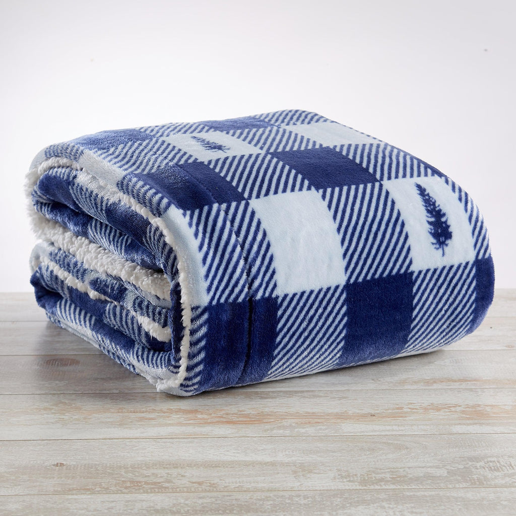 Great Bay Home Blankets Sherpa Throw Blanket - Hudson Collection Lodge Velvet Plush Throw Blanket | Hudson Collection by Great Bay Home