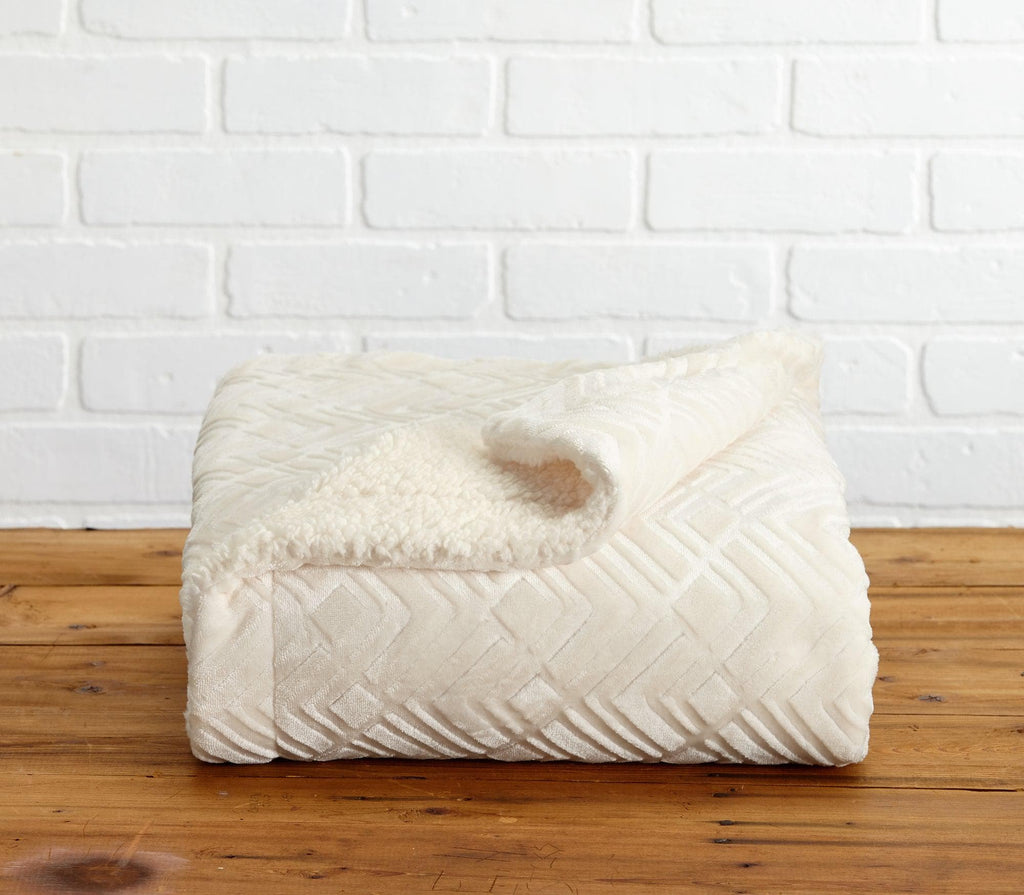 Great Bay Home Blankets Velvet Plush Sherpa Luxury Bed Blanket - Berber Collection Berber Velvet Plush Luxury Bed Blanket | Great Bay Home