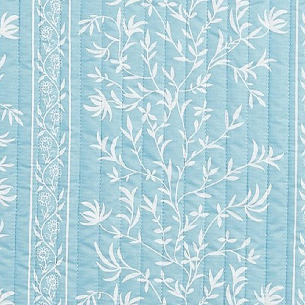 Great Bay Home Blue Floral Quilt Set - Senna Collection Floral Striped Quilt | Senna Collection by Great Bay Home