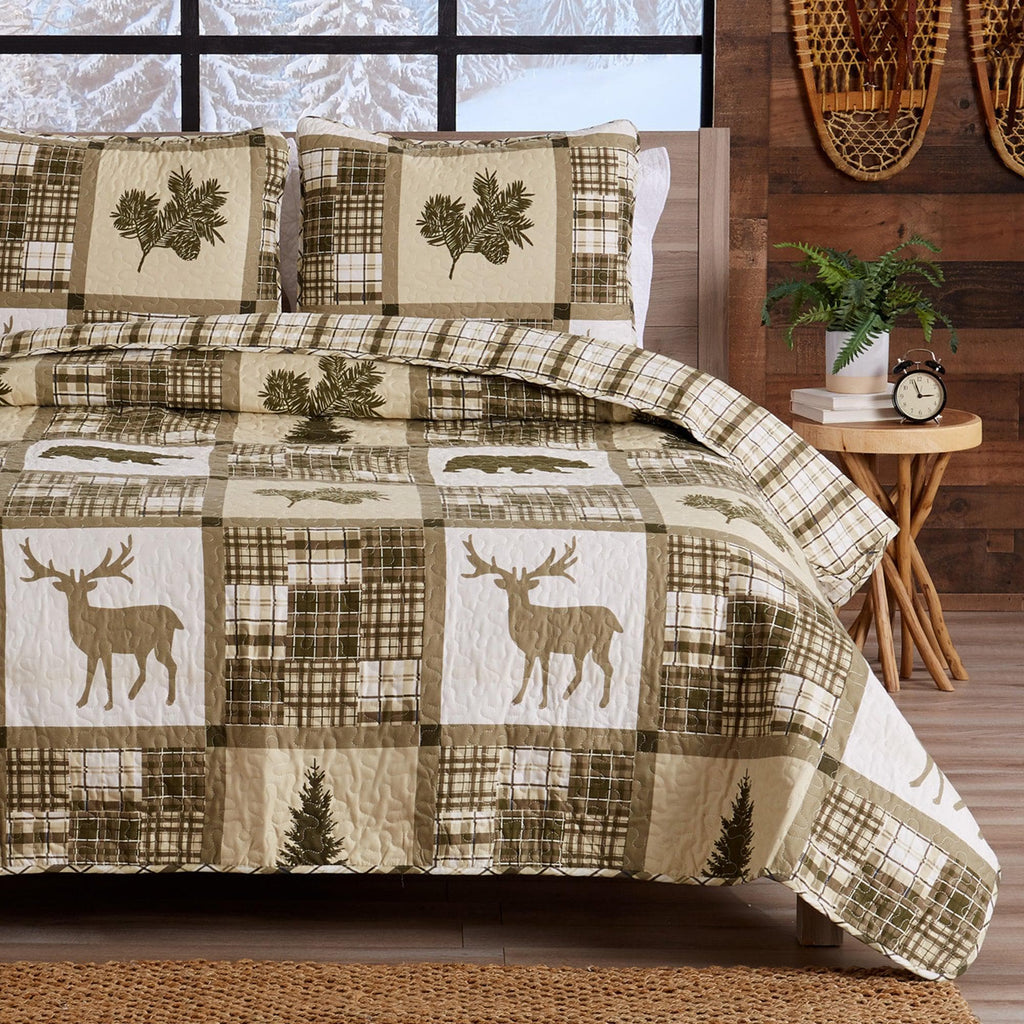 Great Bay Home Quilts Full / Queen / Stonehurst 3-Piece Lodge Quilt - Stonehurst Collection Rustic Lodge Quilt Set | Stonehurst Collection by Great Bay Home
