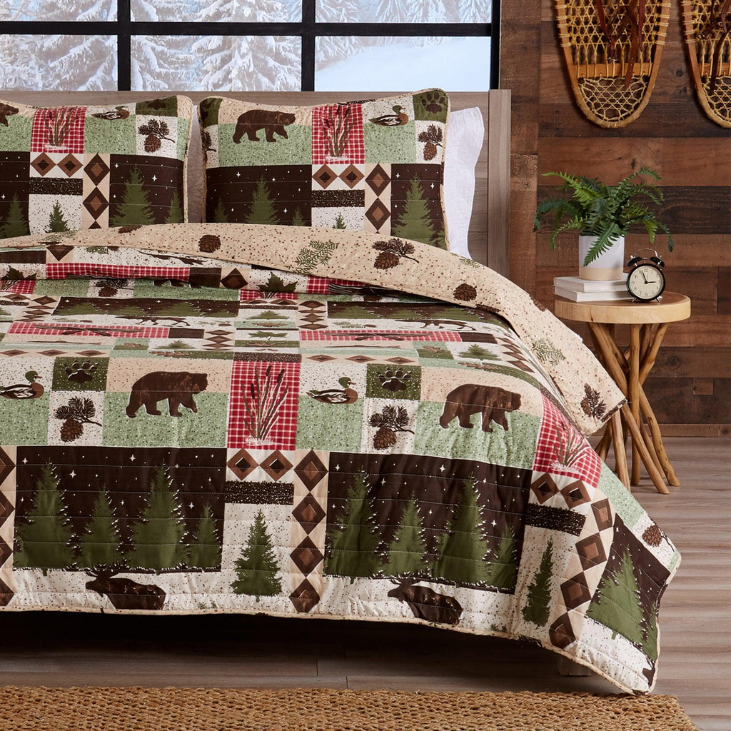 Great Bay Home Quilts Full / Queen / Wilder Wilder Collection 3 Piece Lodge Quilt Set Rustic Lodge 3 Piece Quilt Set | Wilder Collection by Great Bay Home