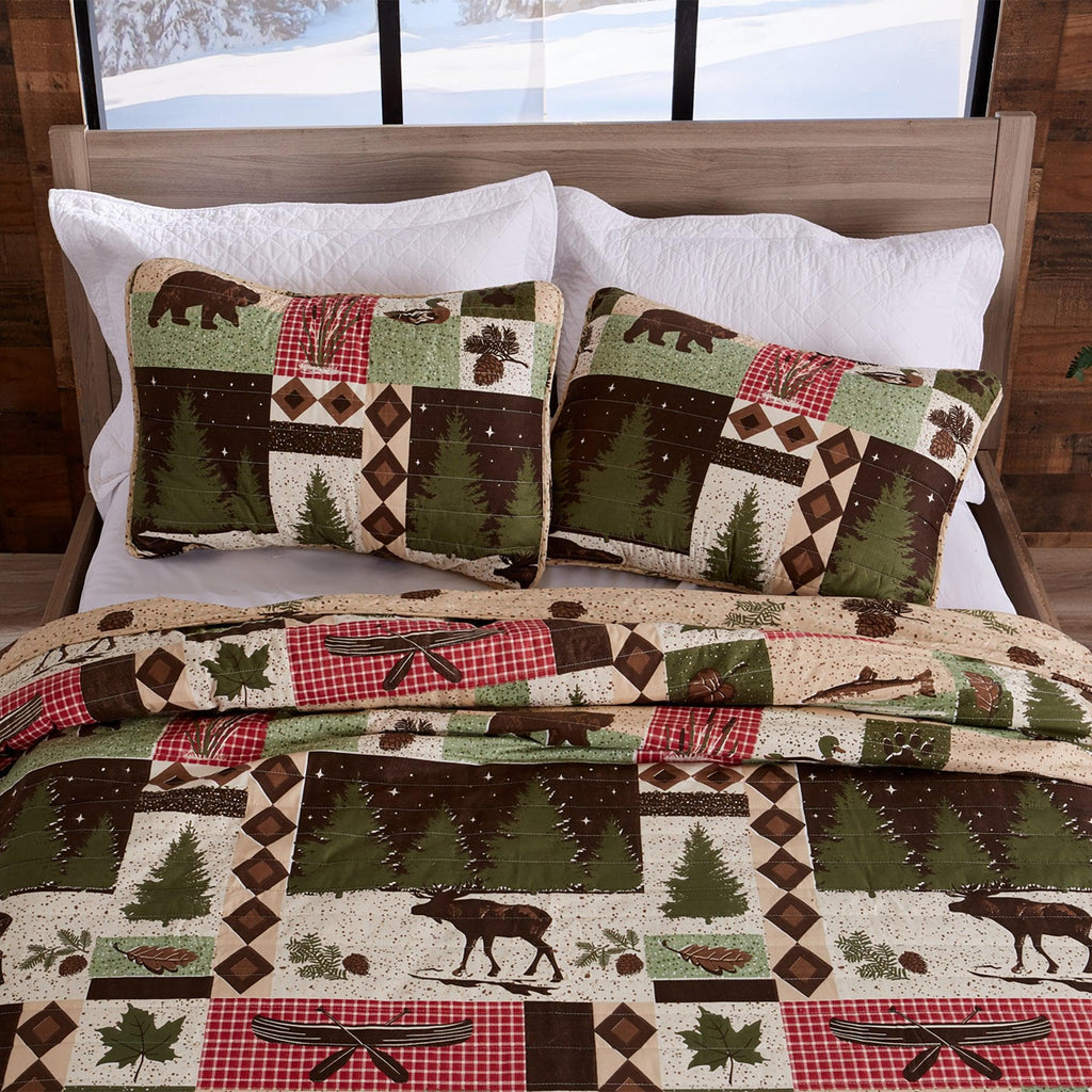 Great Bay Home Quilts Wilder Collection 3 Piece Lodge Quilt Set Rustic Lodge 3 Piece Quilt Set | Wilder Collection by Great Bay Home