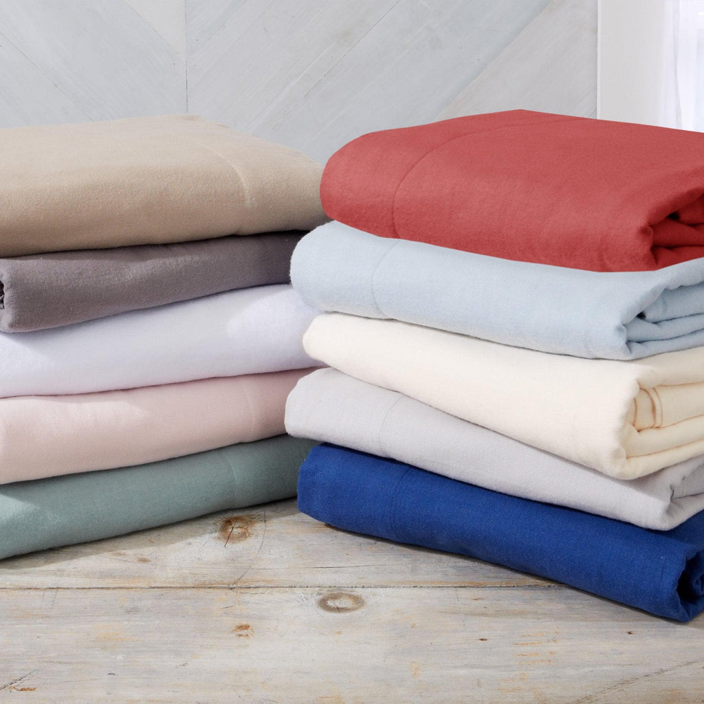 Great Bay Home Sheets 4-Piece Cotton Solid Flannel Sheet - Nordic Collection 100% Turkish Cotton Flannel Sheets | Nordic Collection by Great Bay Home